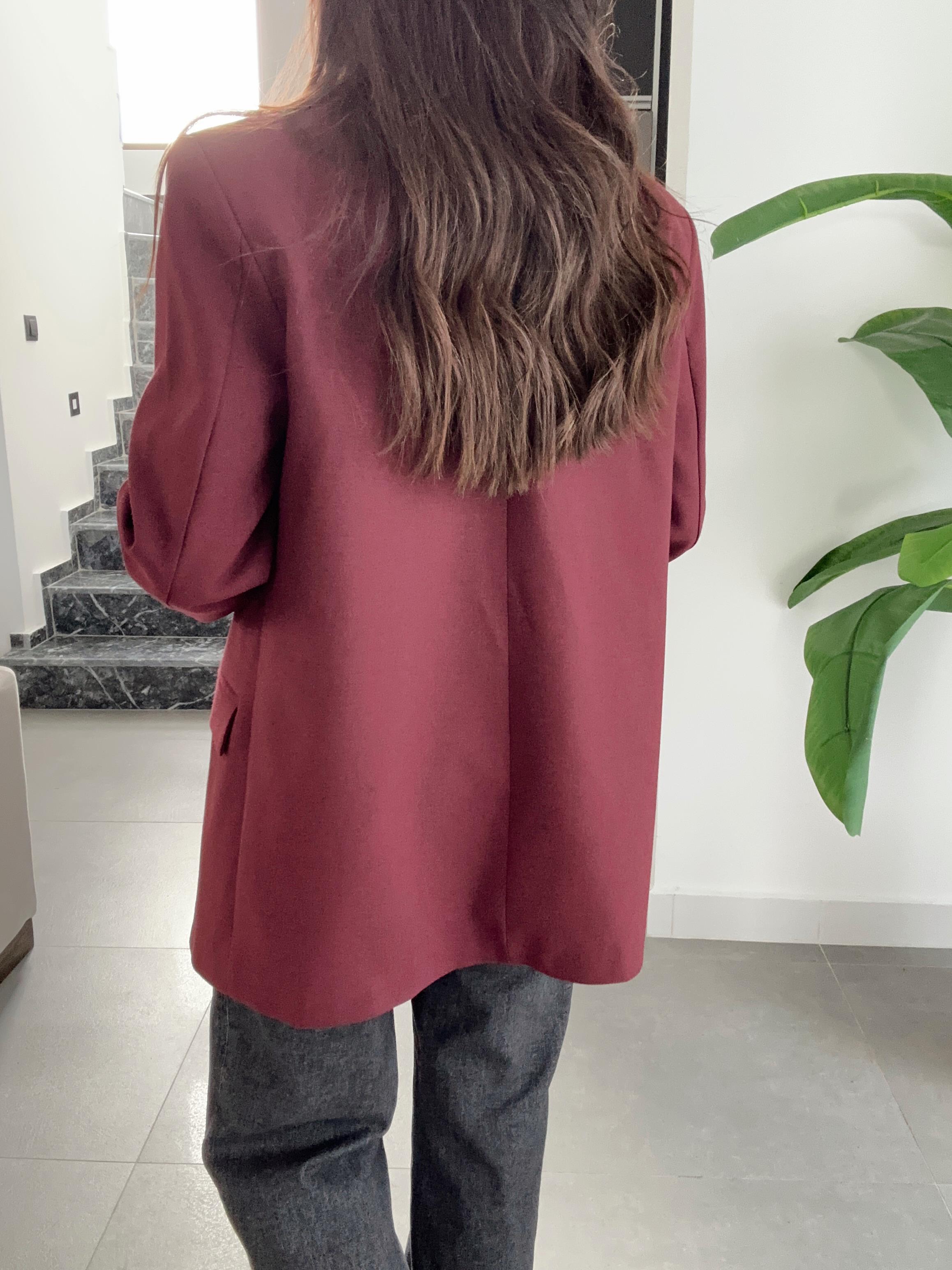 M-D Bordo Vatkalı Blazer