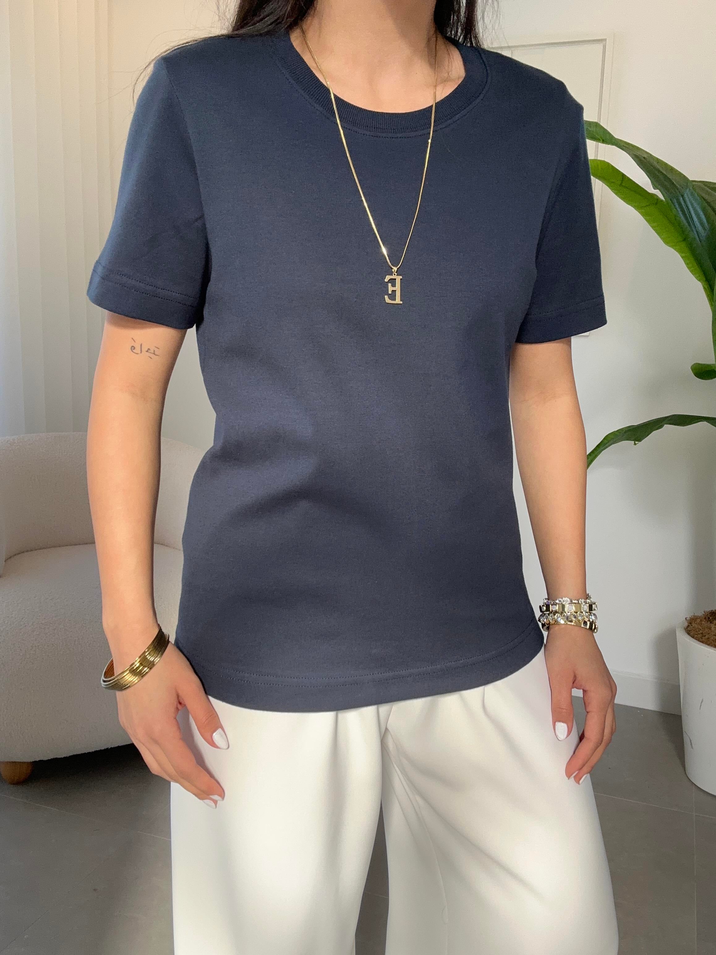 M-D Lacivert Basic Tshirt