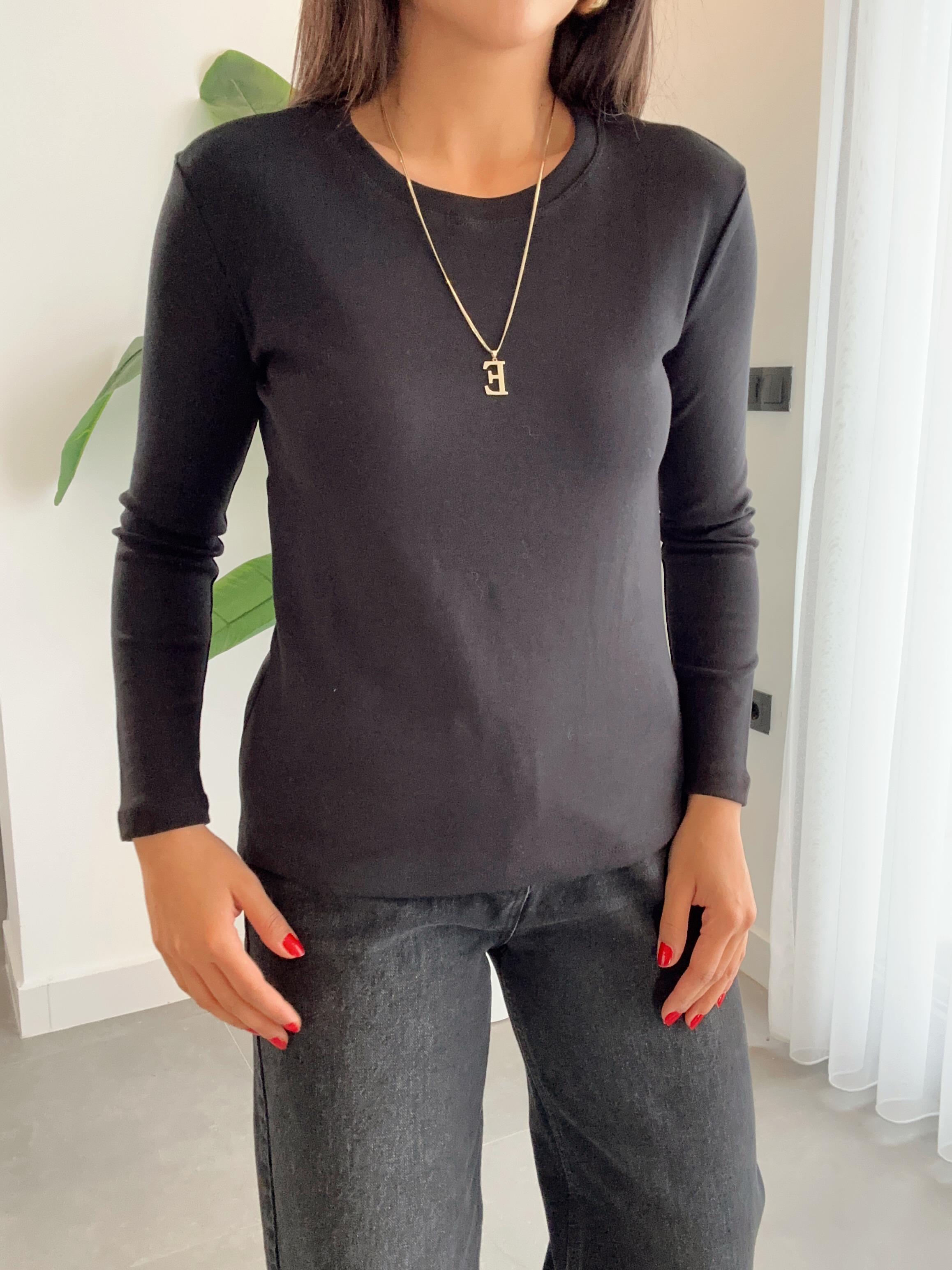 M-D Siyah Uzun Kol Basic