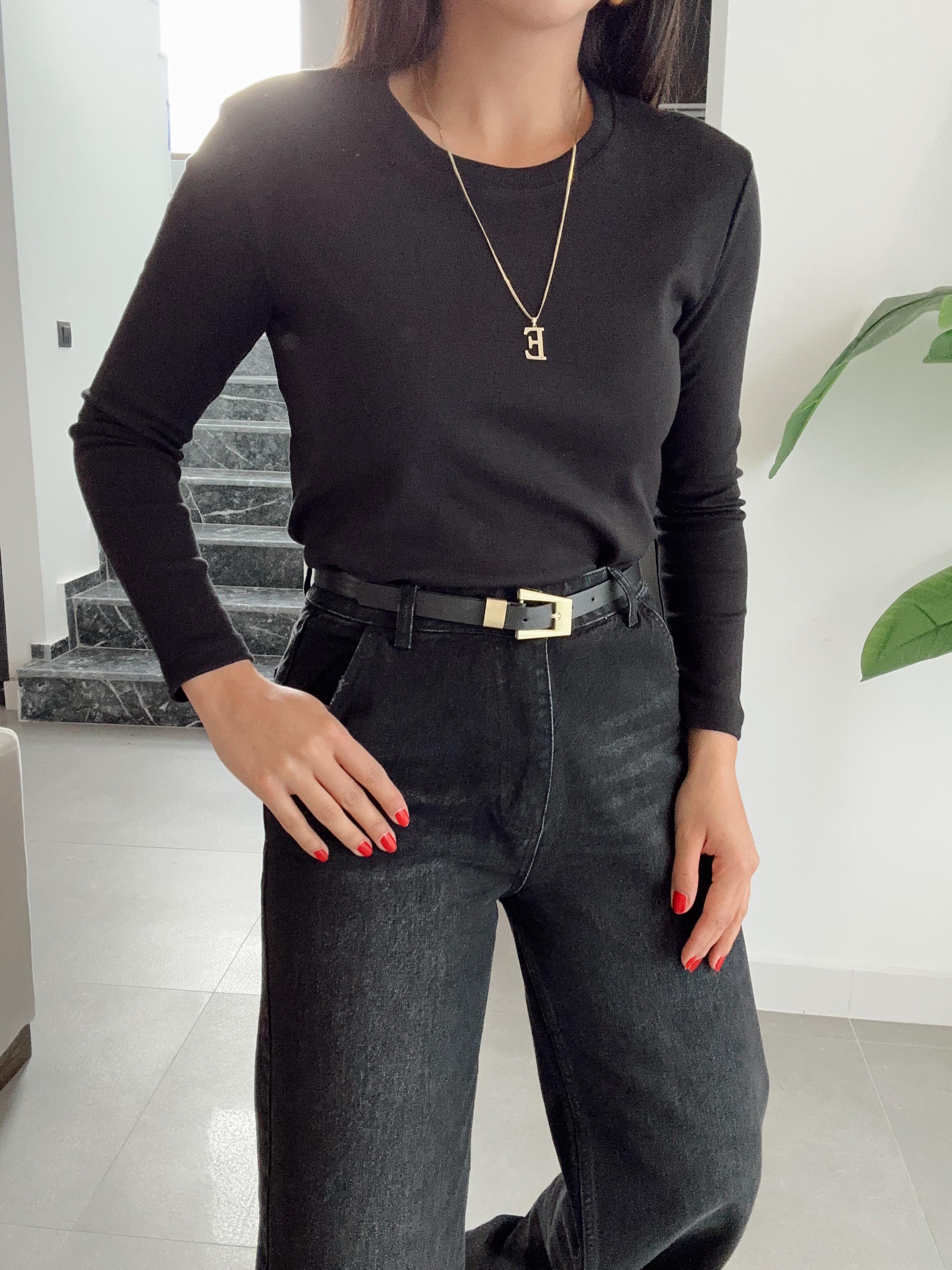 M-D Siyah Uzun Kol Basic