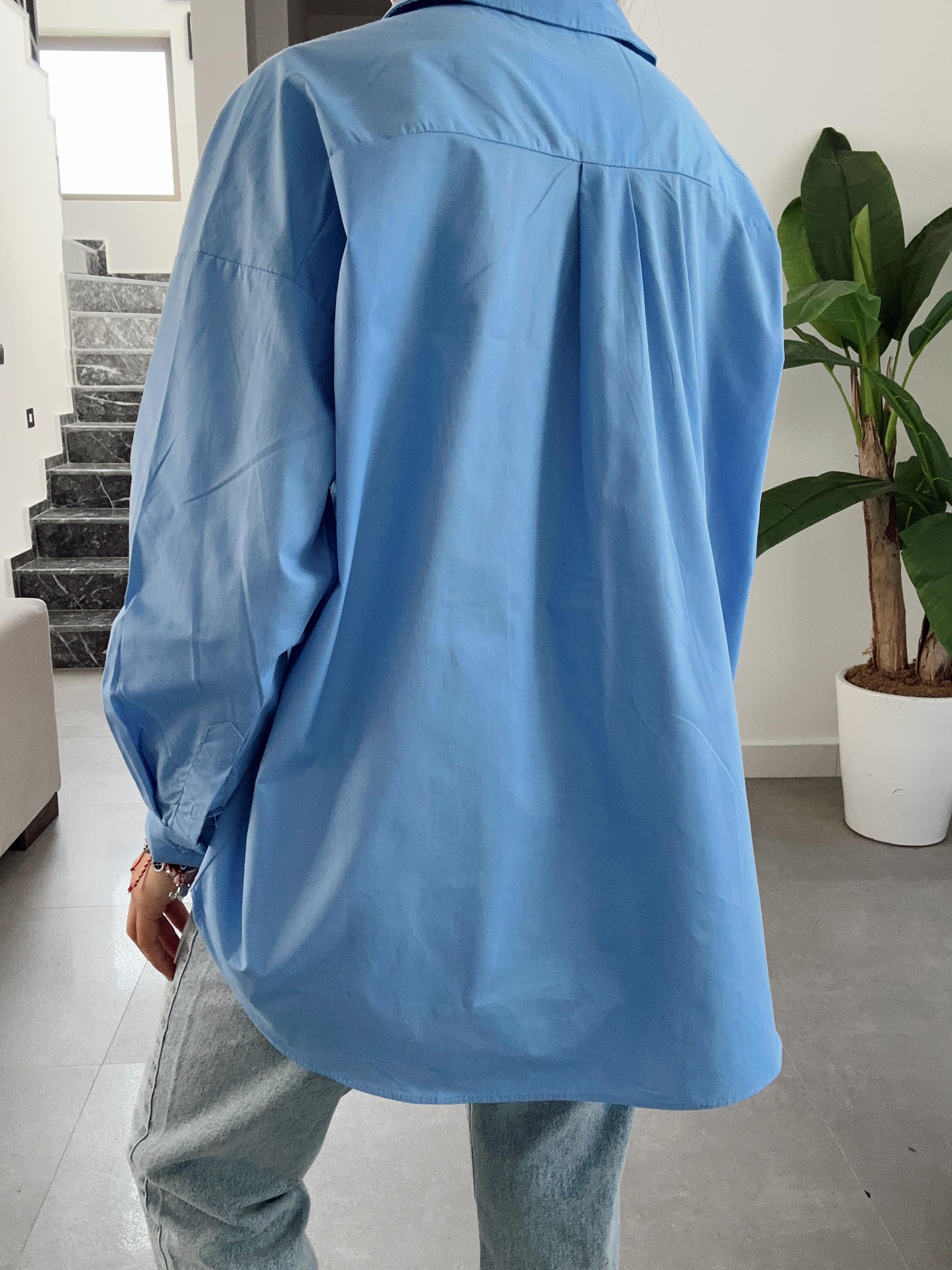 Mavi Poplin Gömlek