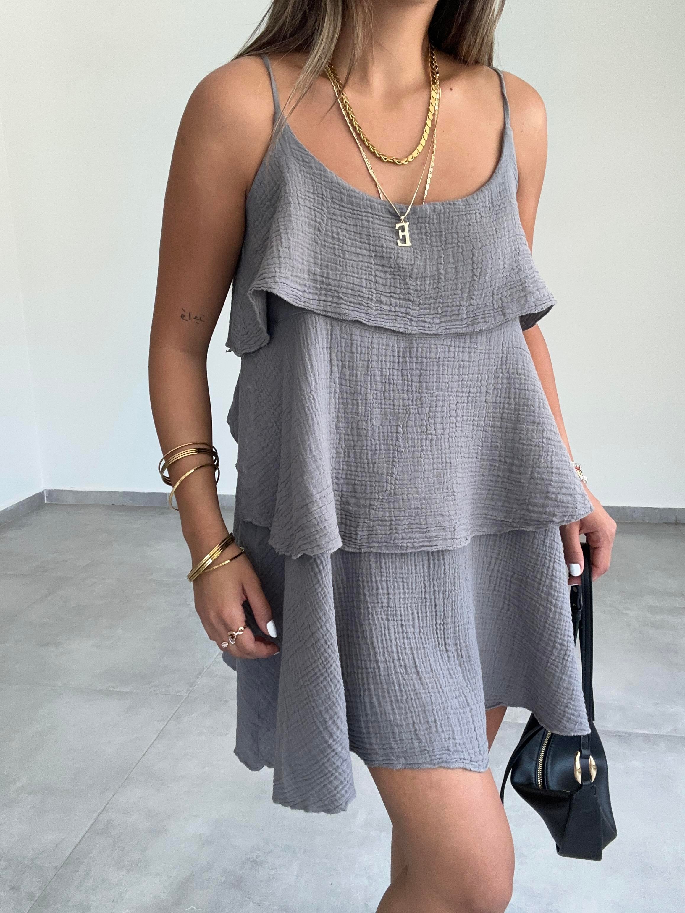 Meis Antrasit Müslin Elbise