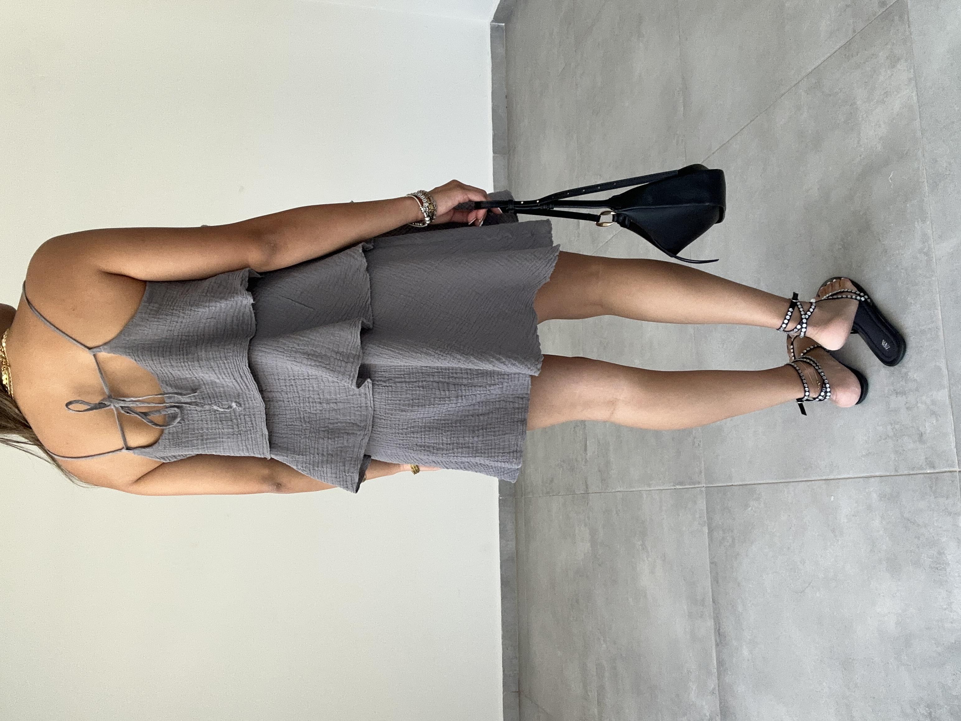 Meis Antrasit Müslin Elbise