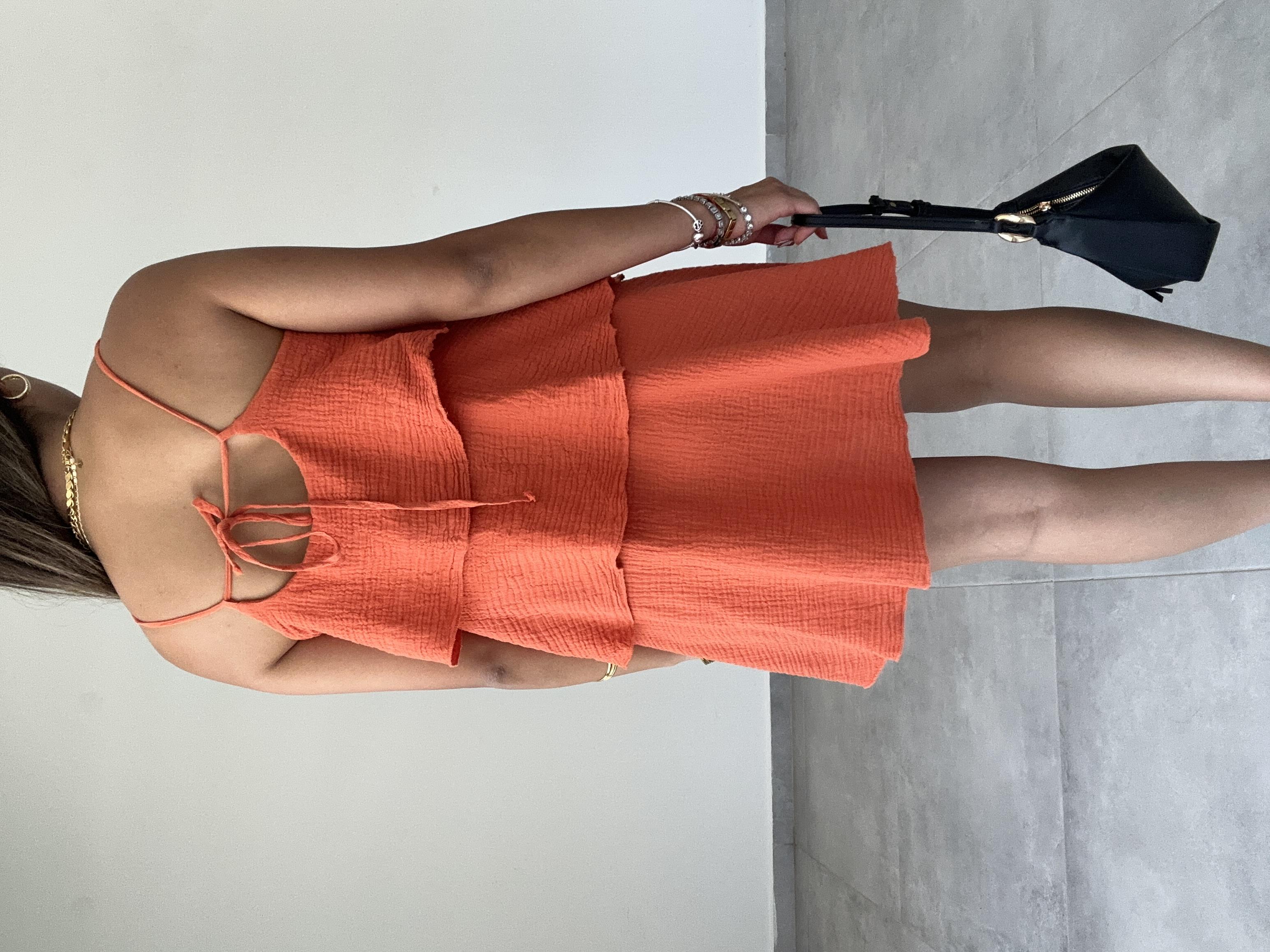 Meis Oranj Müslin Elbise