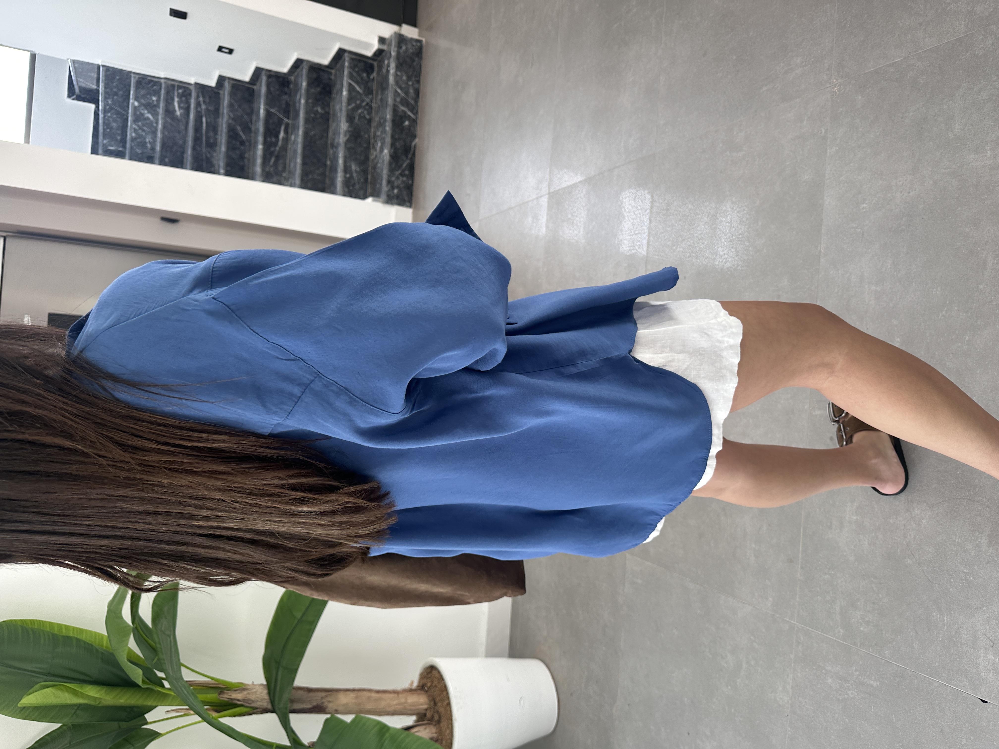 Melina İndigo Oversize Gömlek