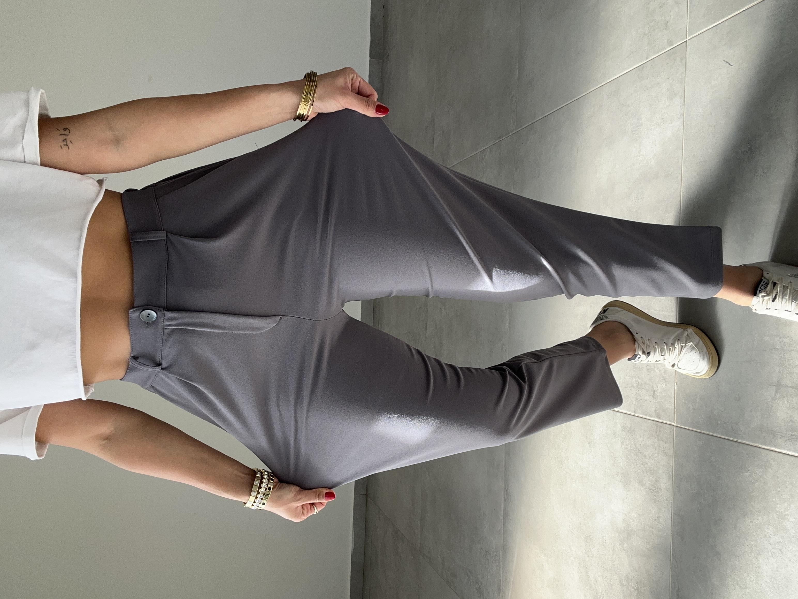 Meri Antrasit Arka Bel Lastikli Likralı Pantolon