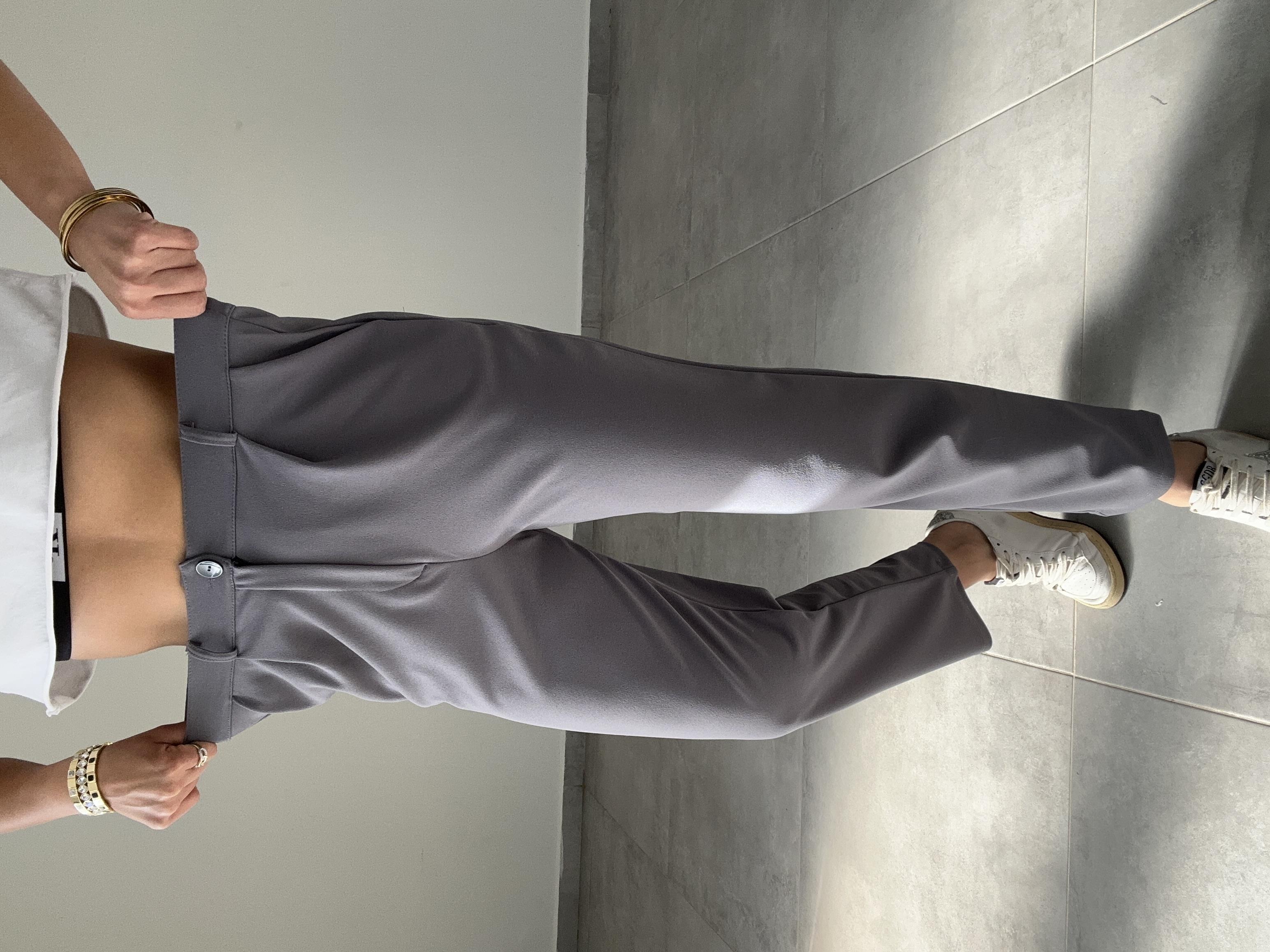 Meri Antrasit Arka Bel Lastikli Likralı Pantolon