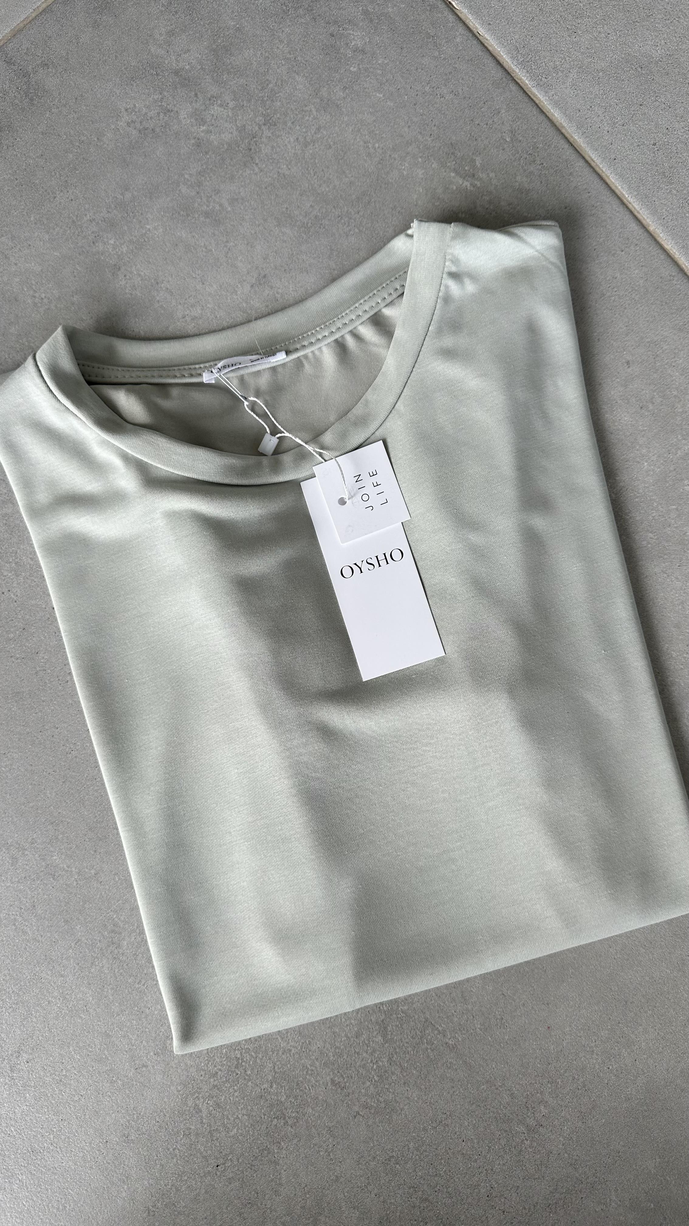 Mint Modal Kumaş Bisiklet Yaka Tişört