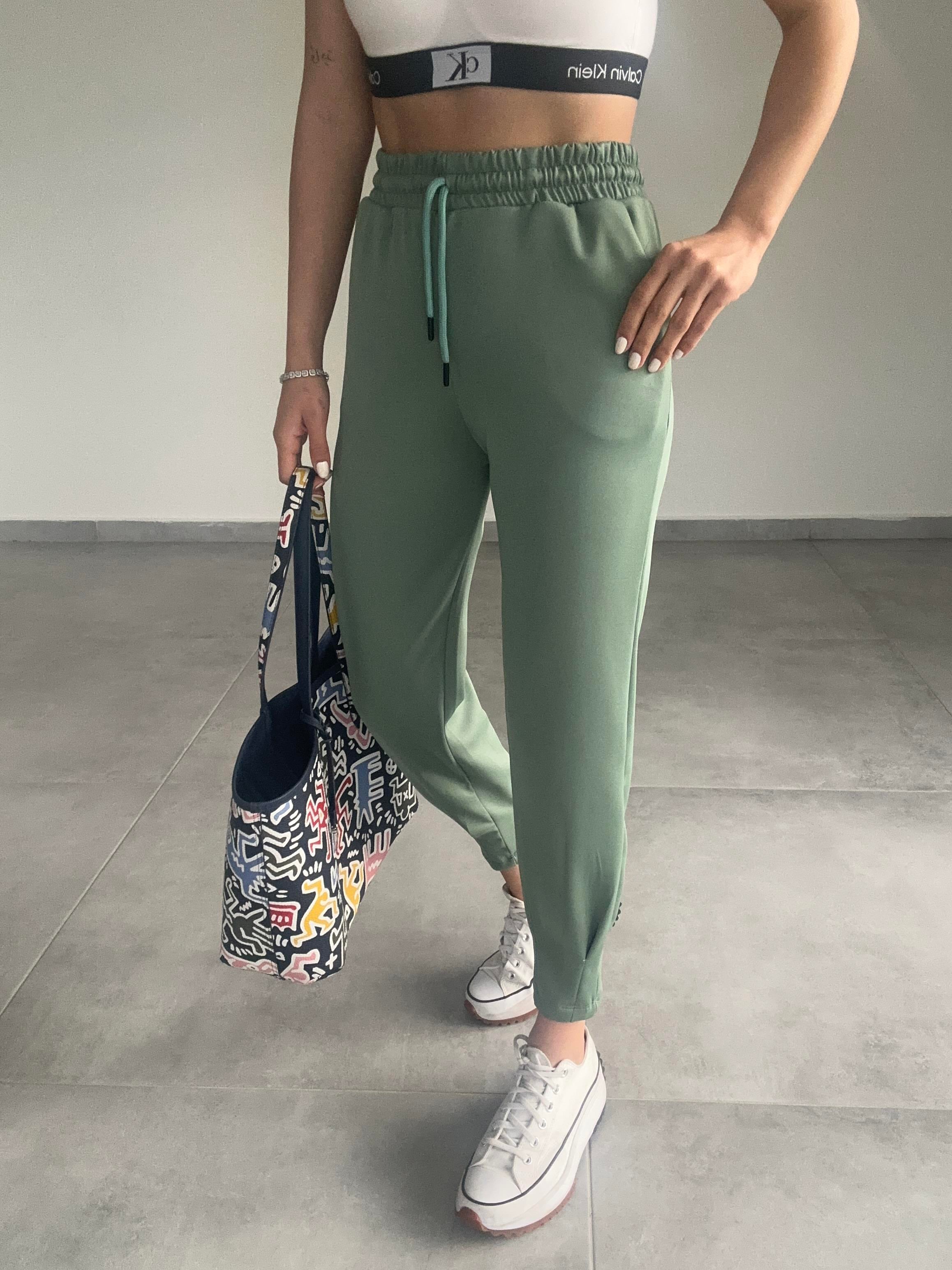 Mint Yeşil Scuba Paça Pileli Eşofman