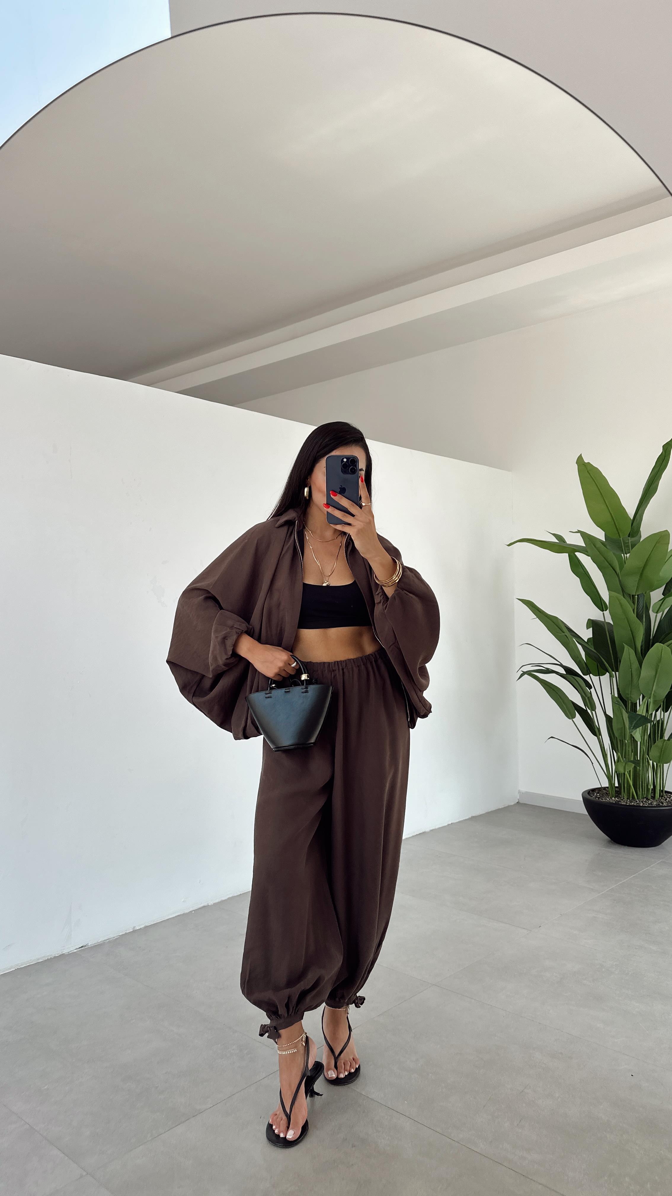 Miya Kahve Fermuarlı Ceket