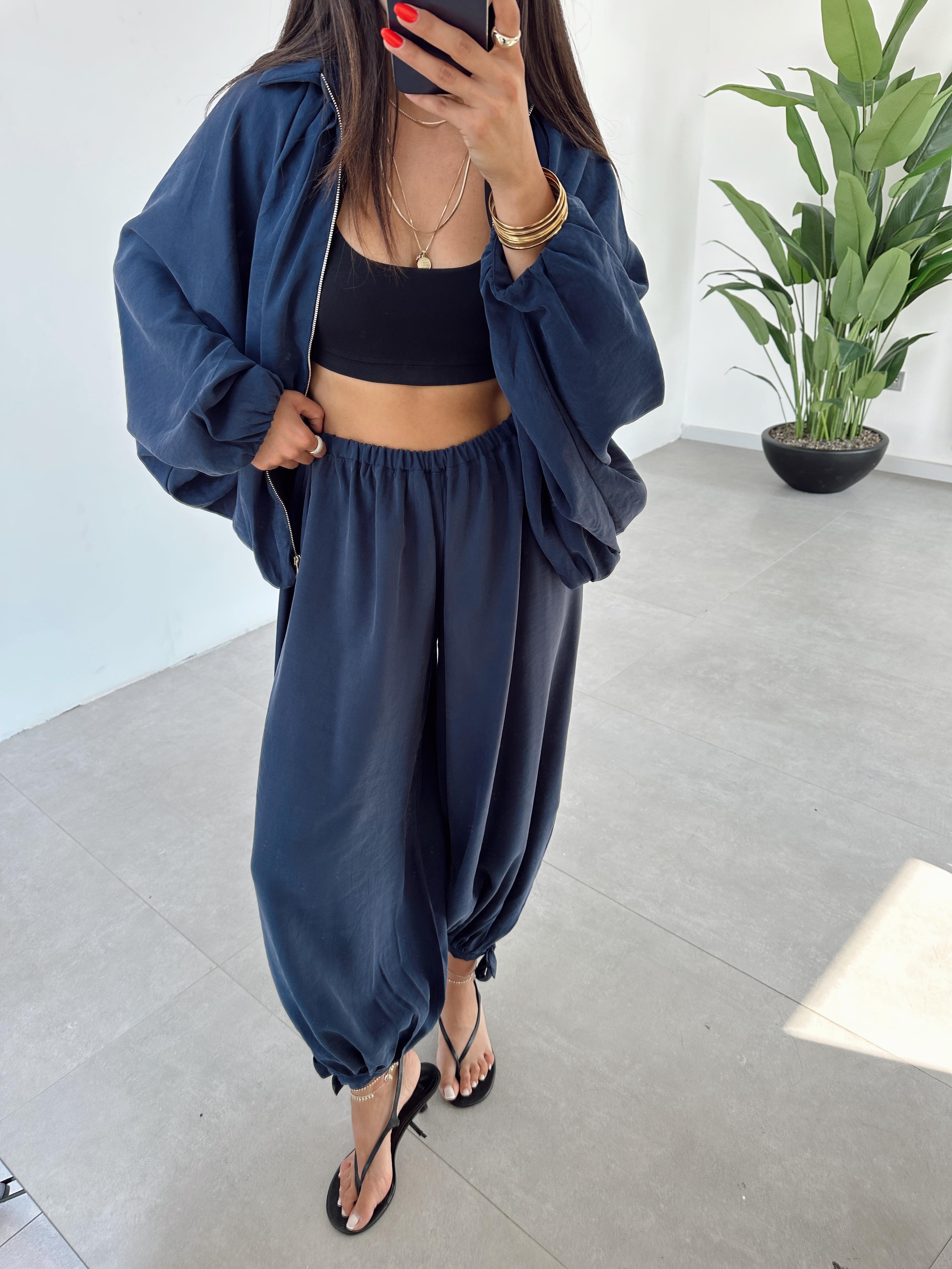 Miya Lacivert Fermuarlı Ceket