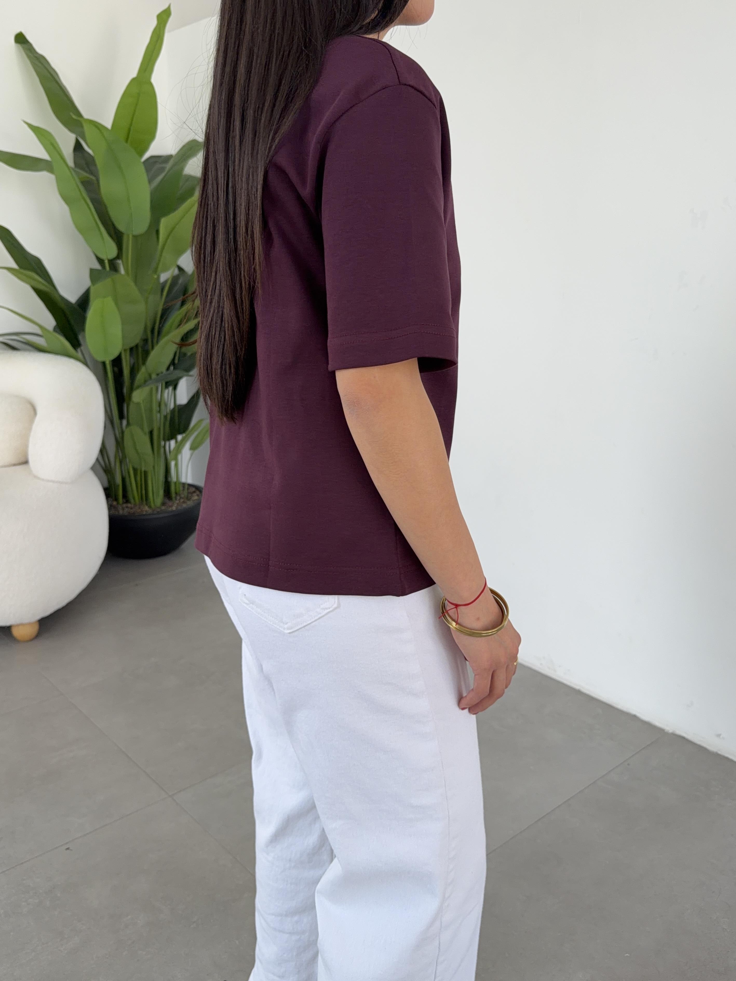 Mürdüm Bisiklet Yaka  T-Shirt