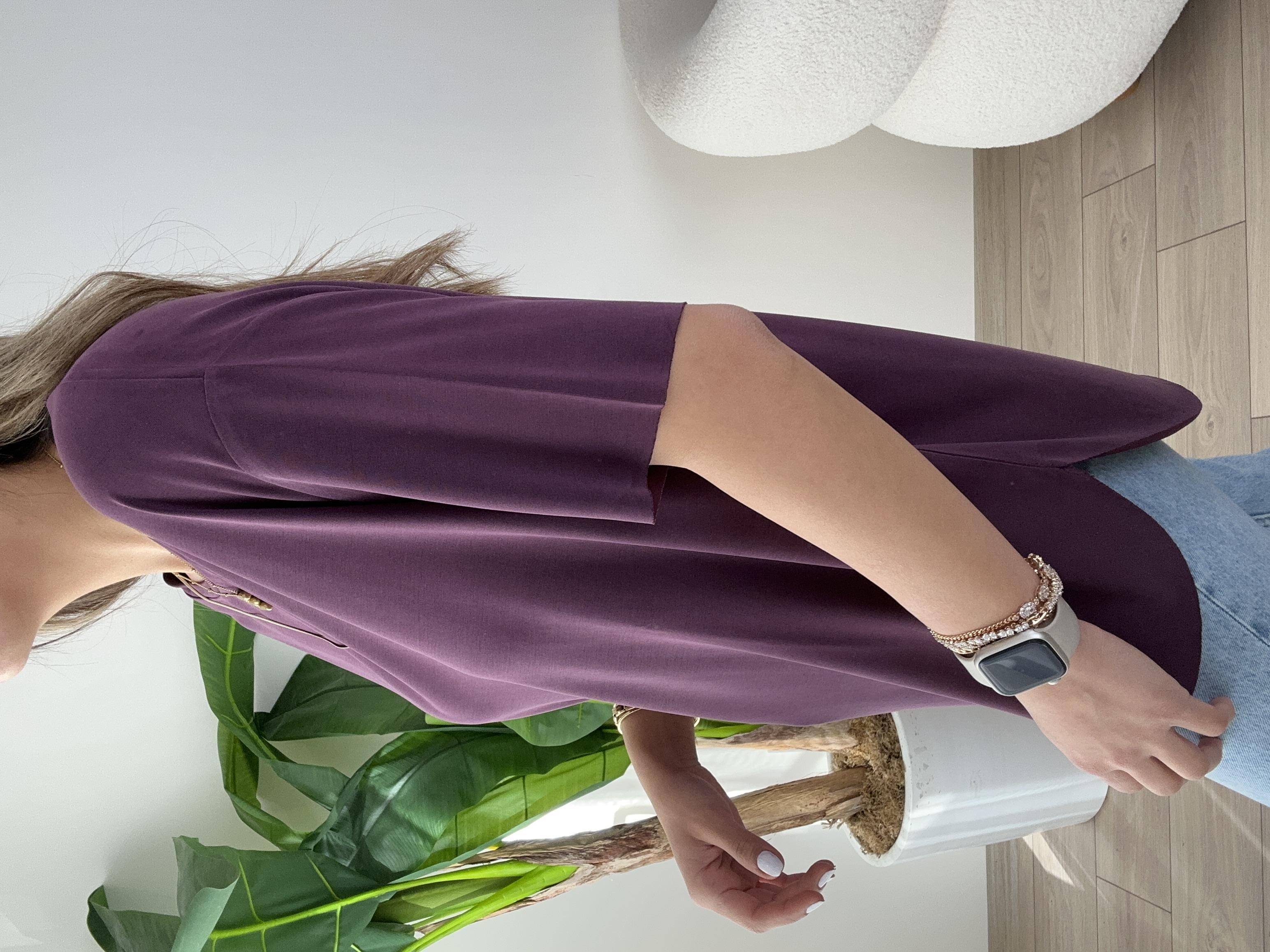 Mürdüm Modal Kumaş Bisiklet Yaka Tişört