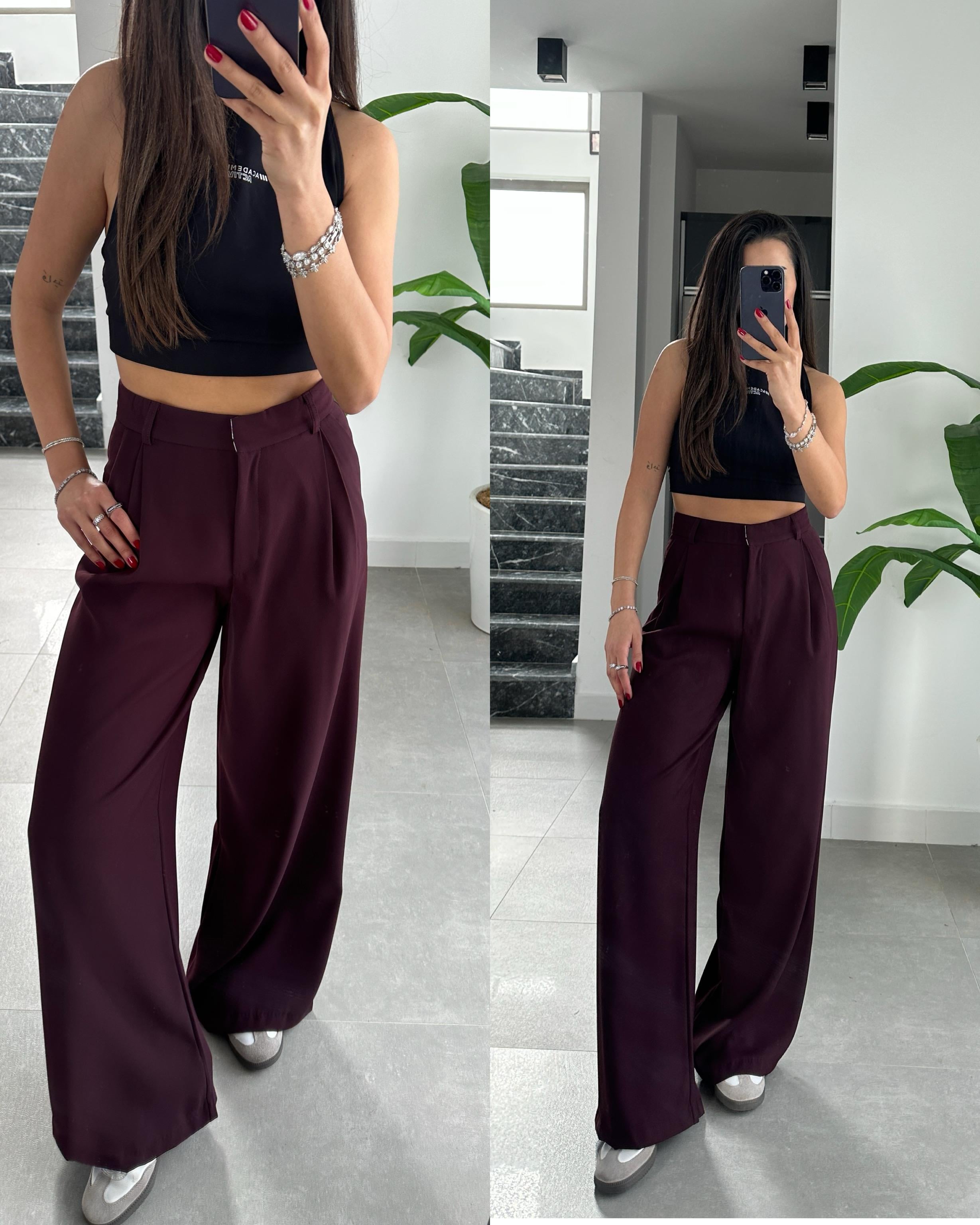 Mürdüm Premium Bol Paça Pantolon