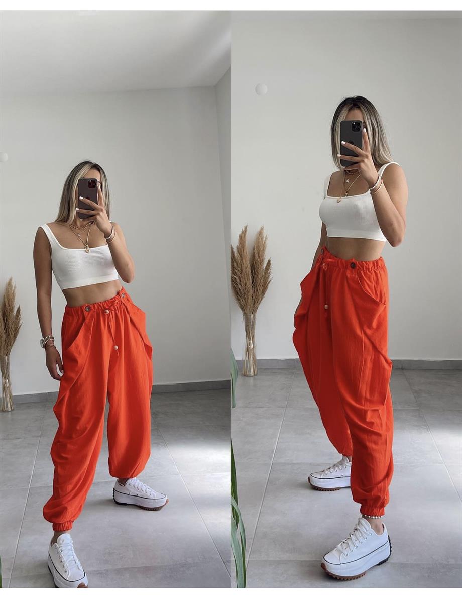 Nar Çiçeği Tasarım Şalvar Pantolon