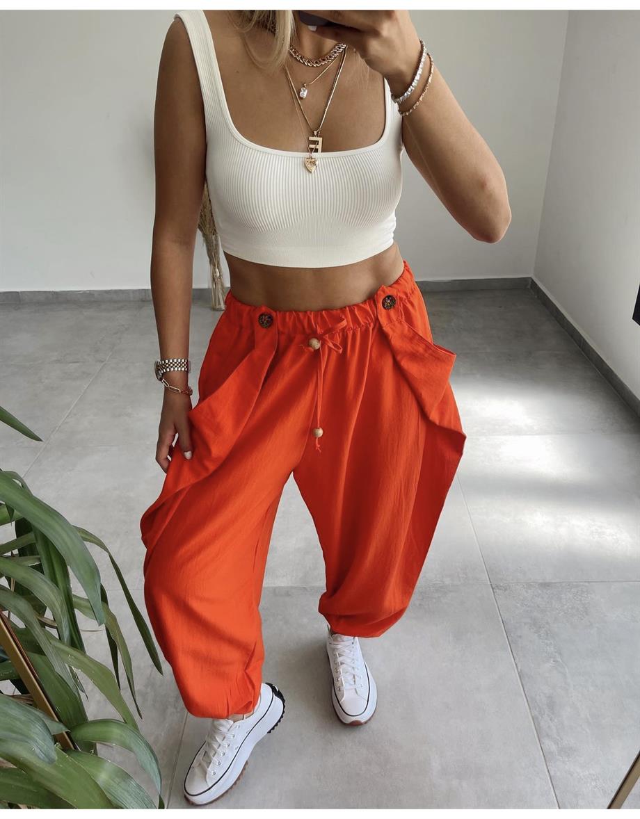 Nar Çiçeği Tasarım Şalvar Pantolon