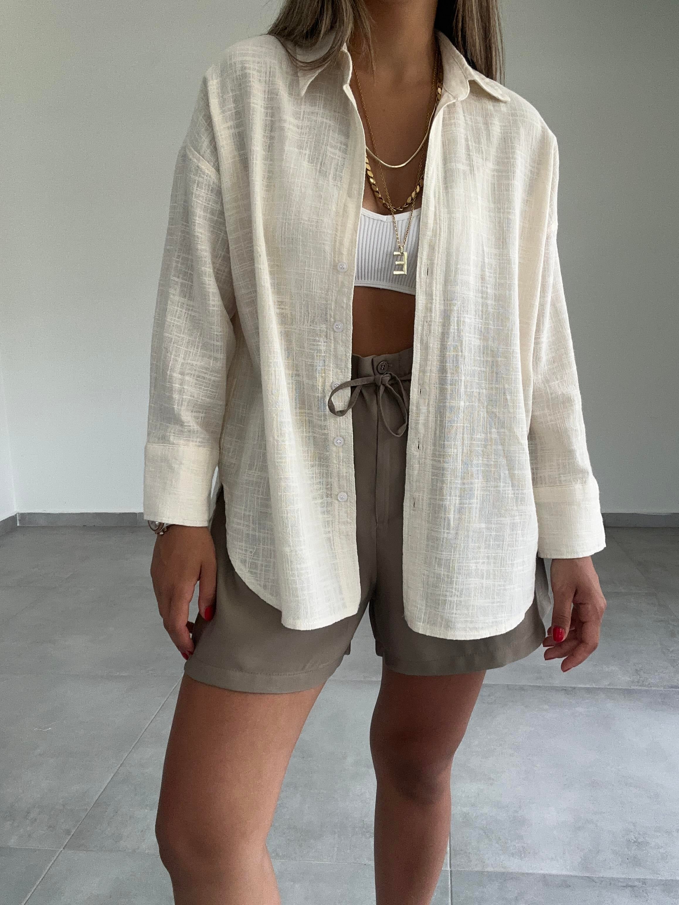 Naturel Oversize Gömlek