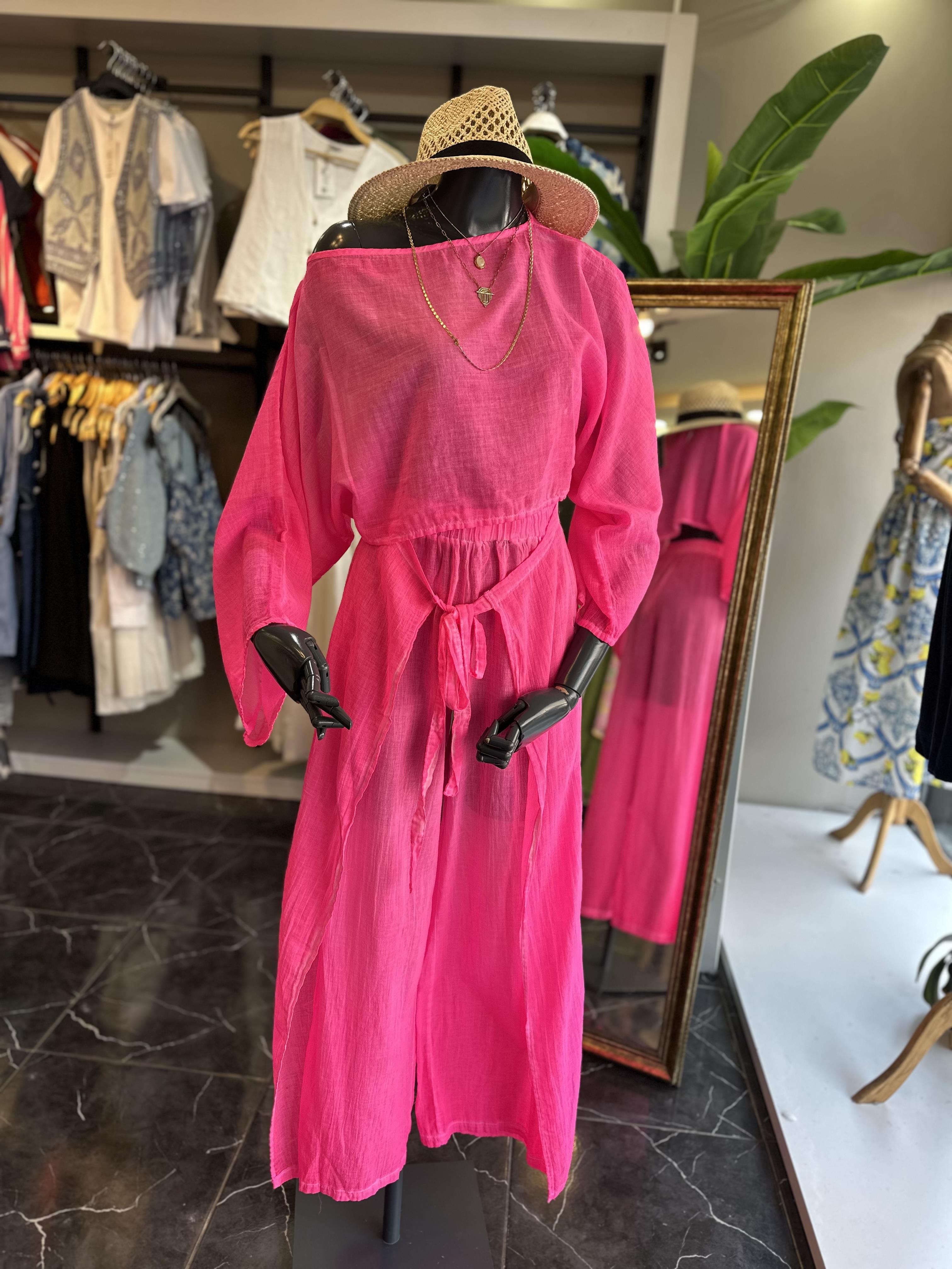 Neon Pembe Datça Bluz