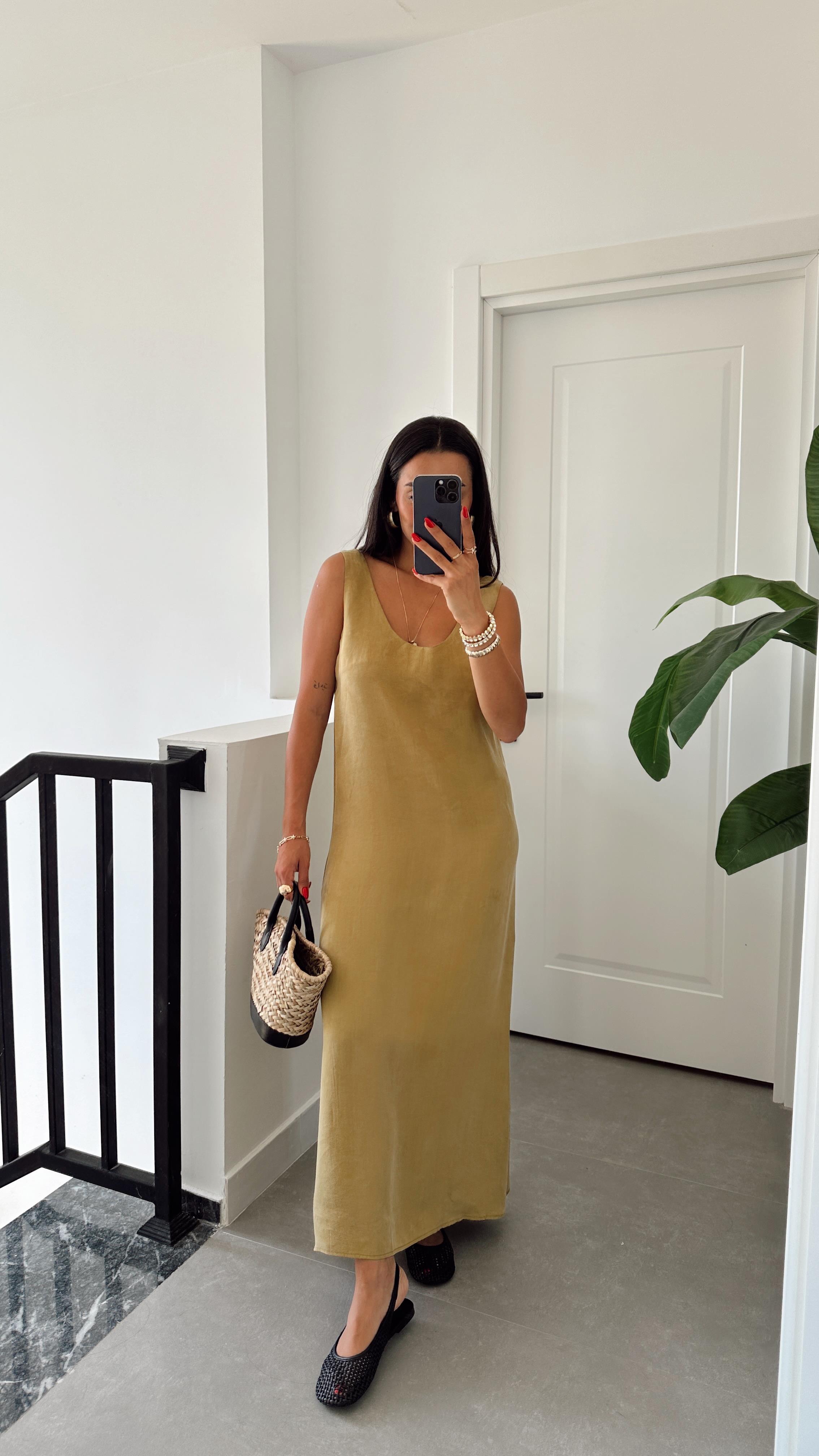 Olive Kolsuz Elbise