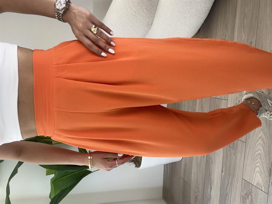 Orange Bombeli Yandan Fermuarlı Pantolon