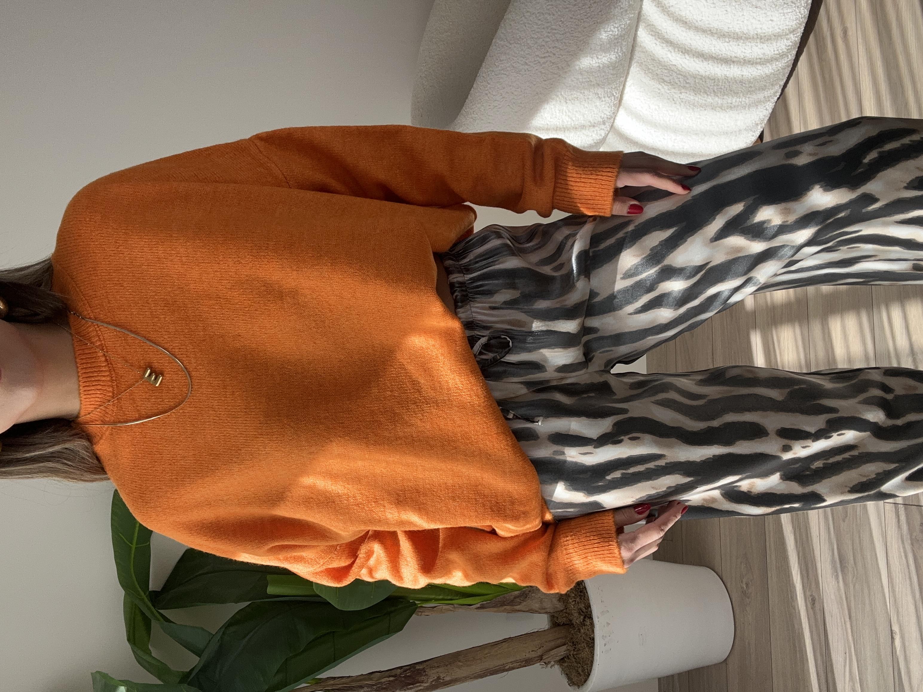 Oranj Bisiklet Yaka Triko Kazak