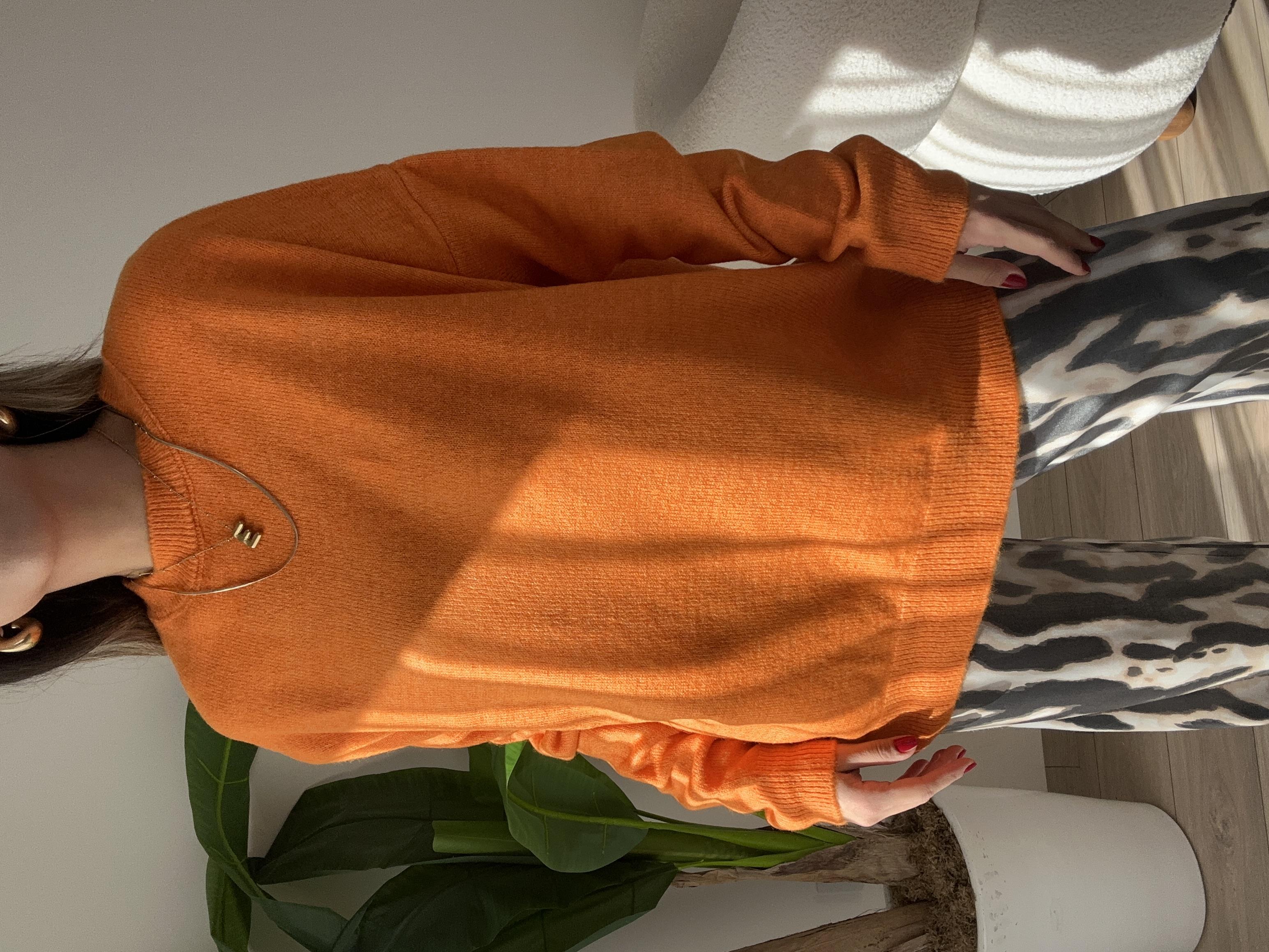 Oranj Bisiklet Yaka Triko Kazak