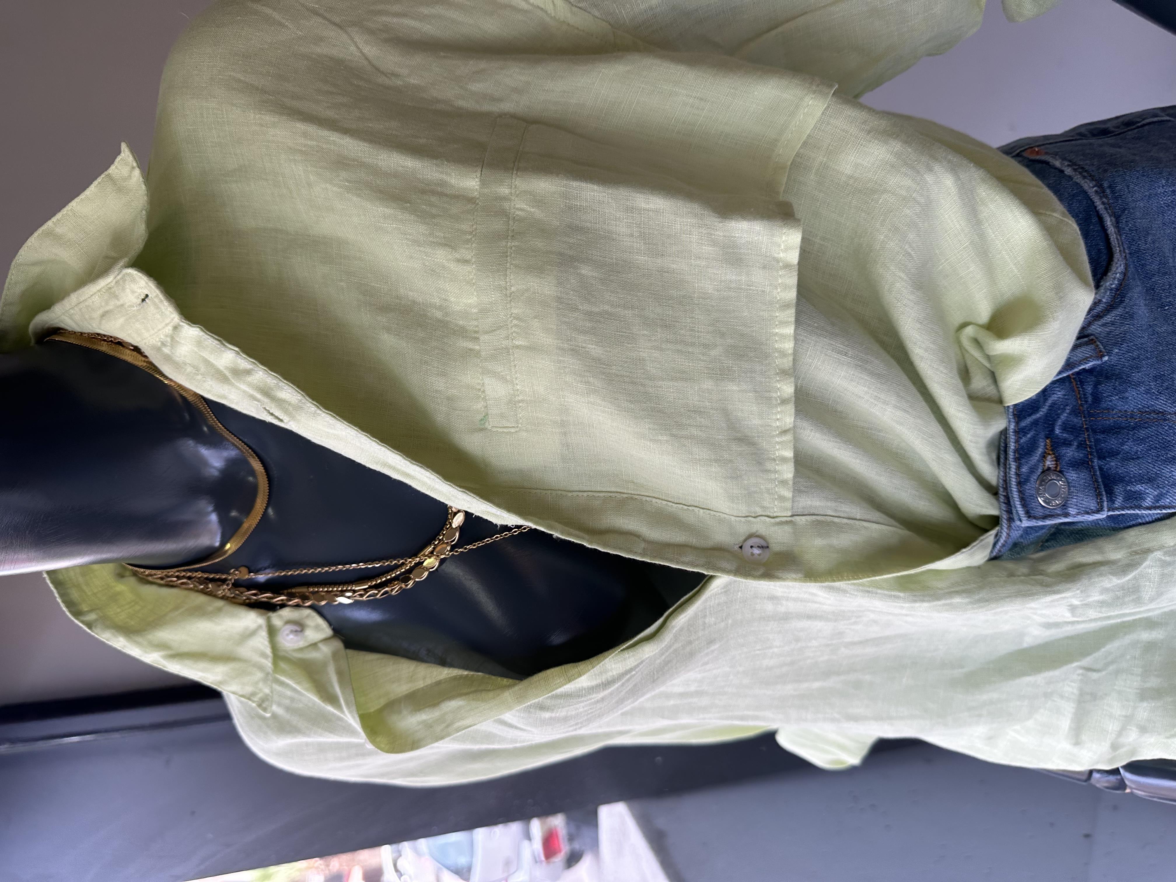 Organik Keten Lime Gömlek