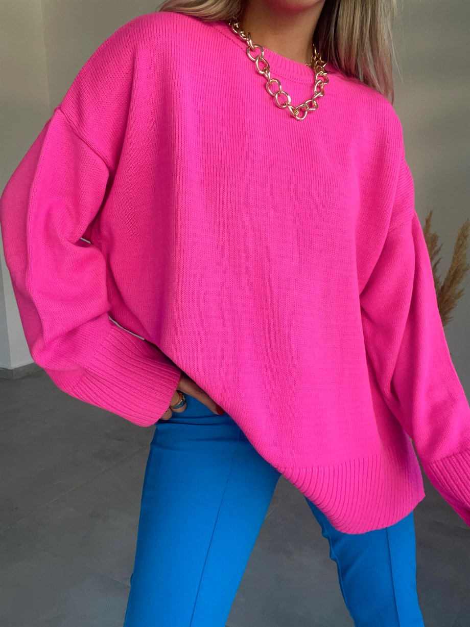 Oversize Basic Kazak Fuşya