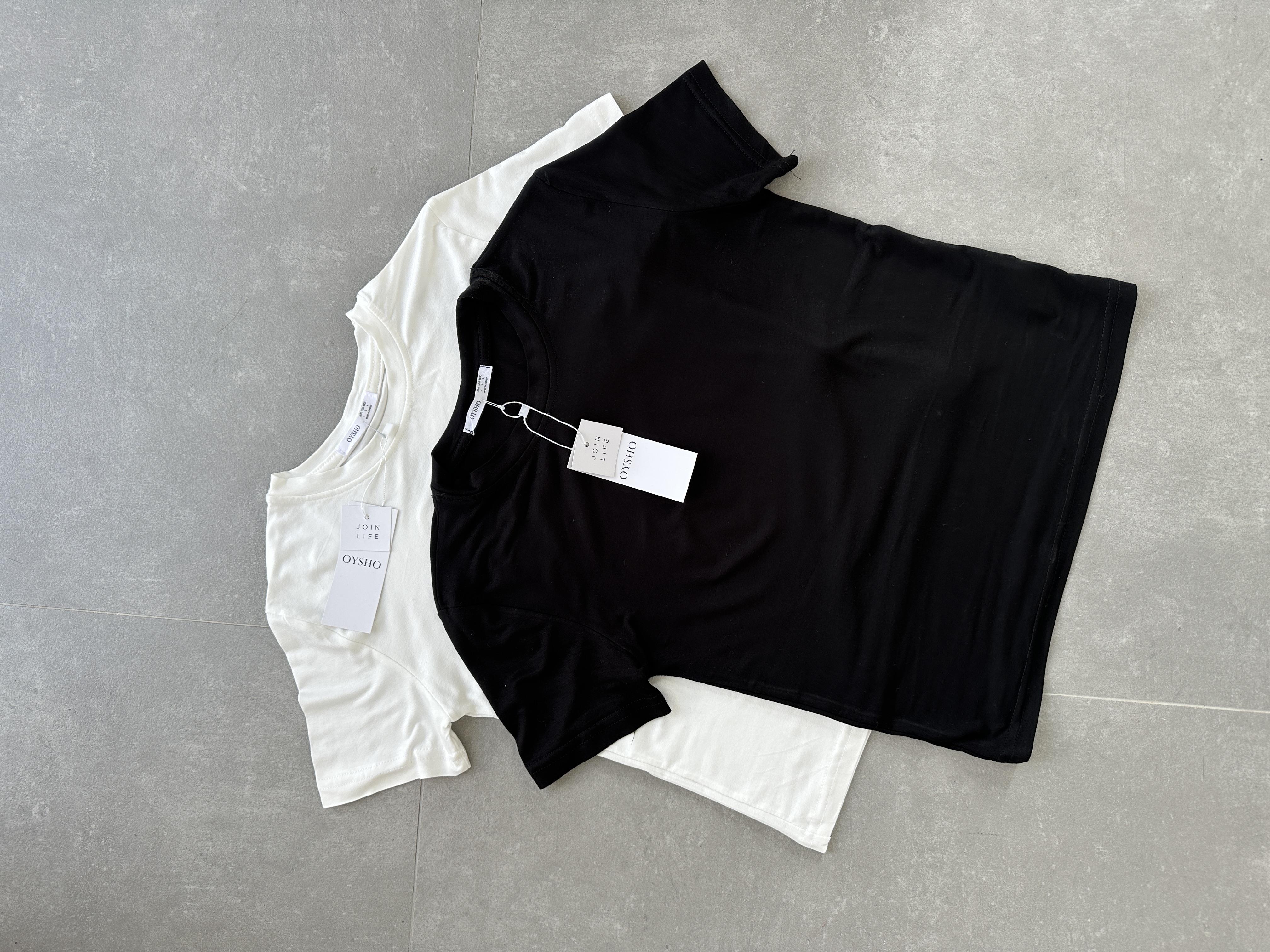 Oys Beyaz Yarım Kol Basic Tshirt