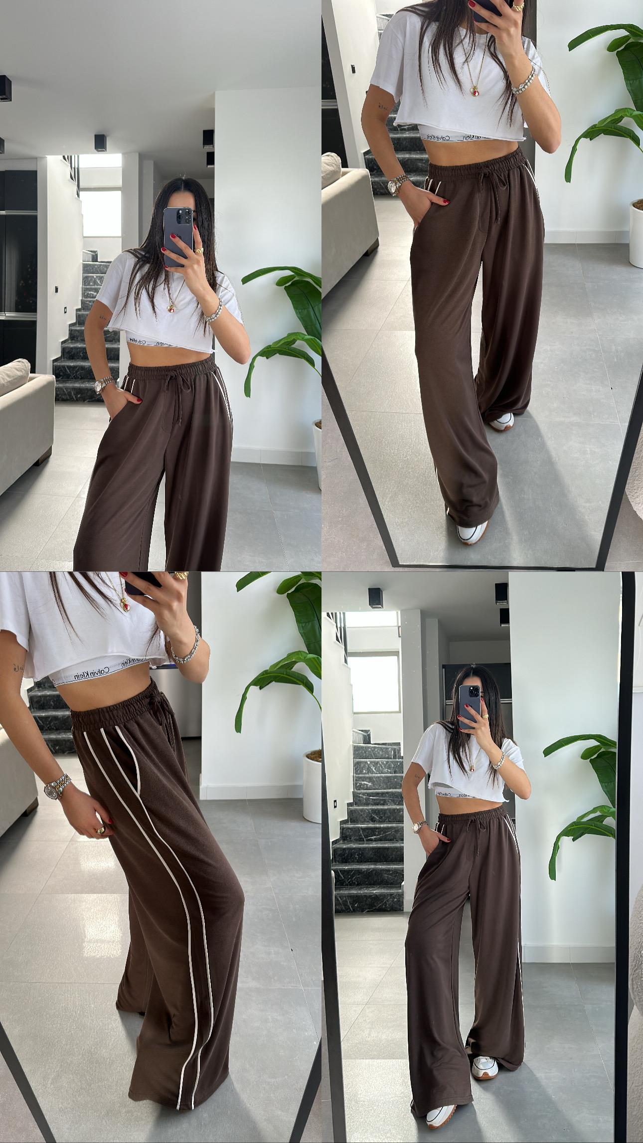 Oys Kahve  Biyeli Bol Paça Eşofman