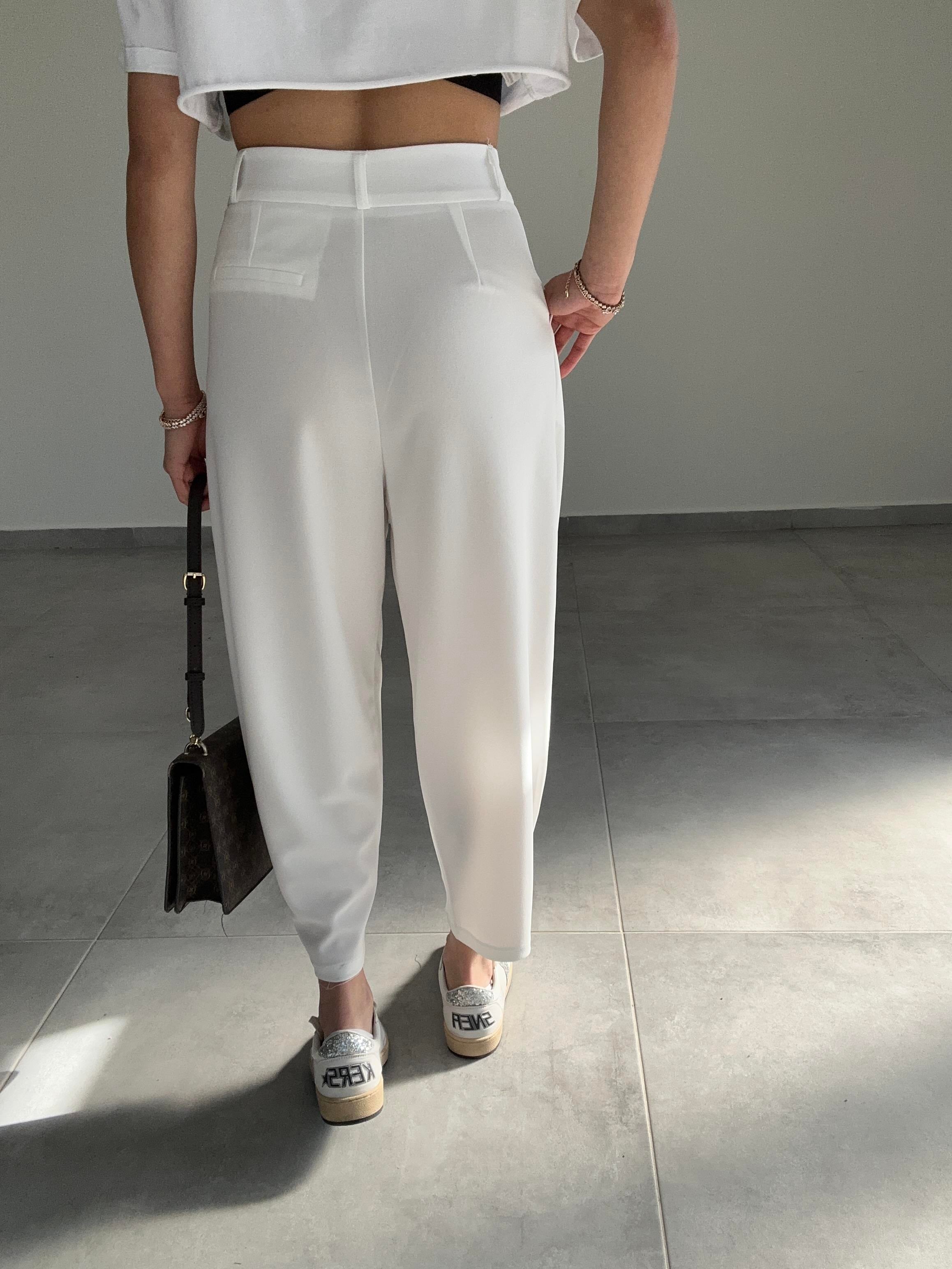 Özel Üretim Beyaz Salvar Pantolon