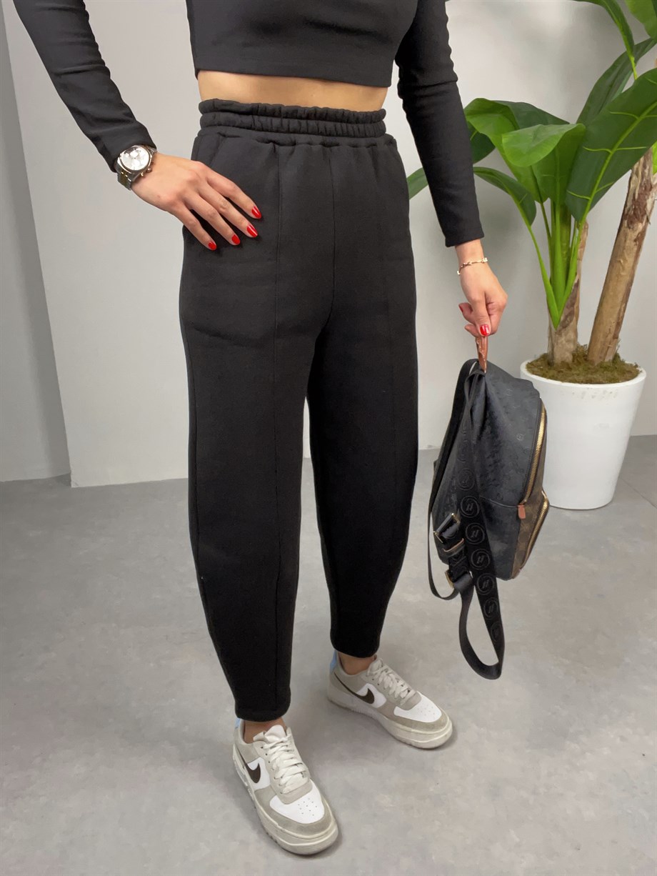 Özel Üretim Siyah Şalvar Eşofman