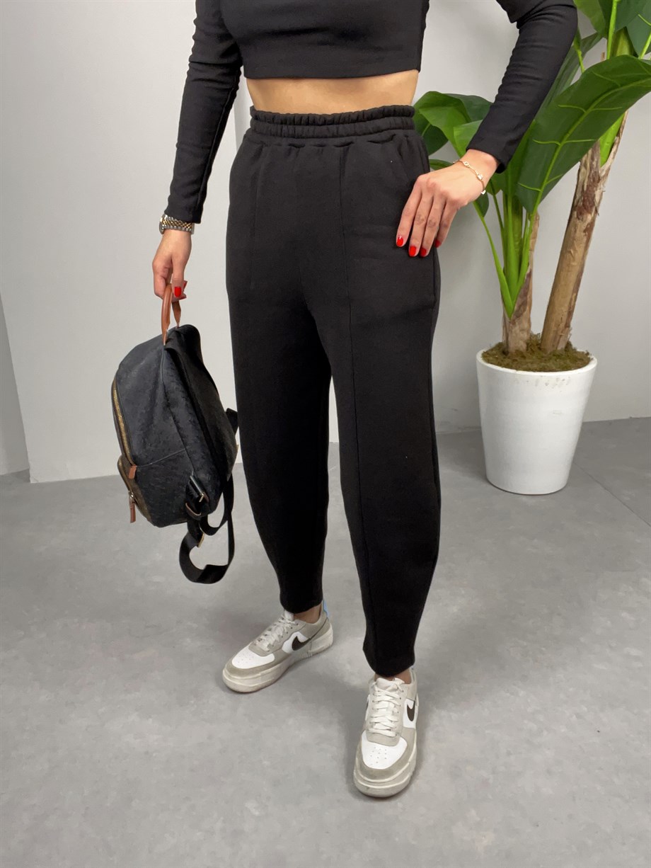 Özel Üretim Siyah Şalvar Eşofman