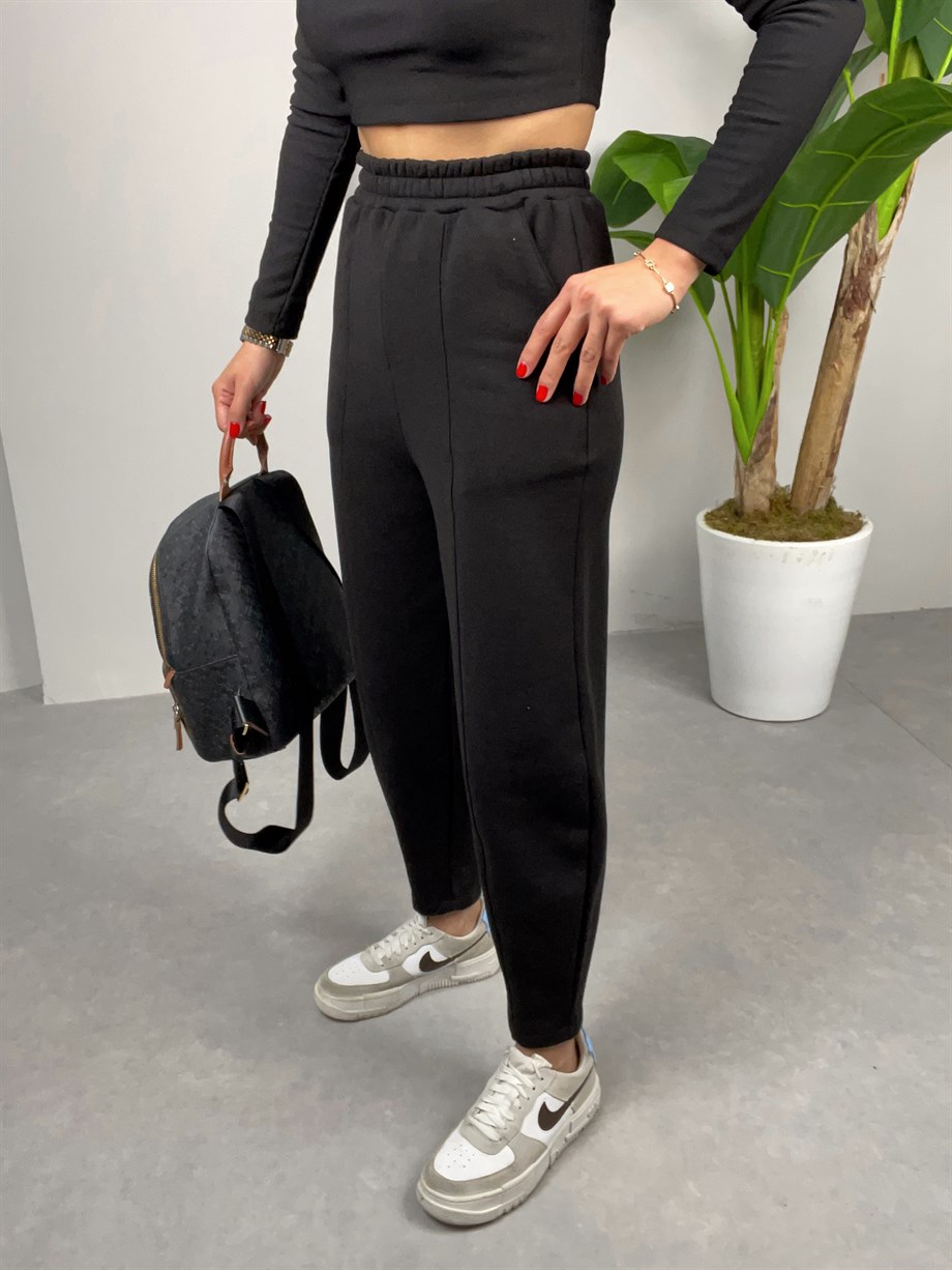 Özel Üretim Siyah Şalvar Eşofman