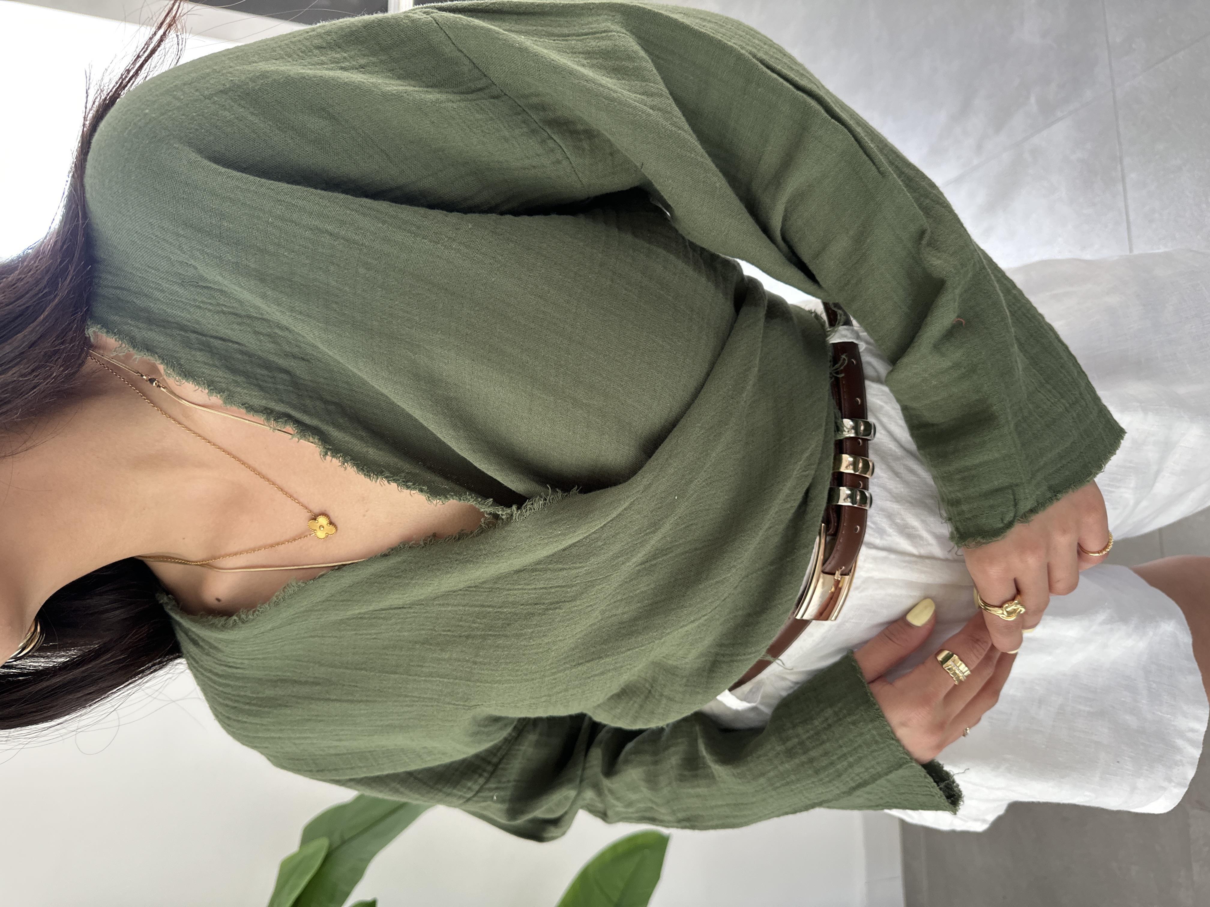 Pcs Haki Müslin Helen Bluz