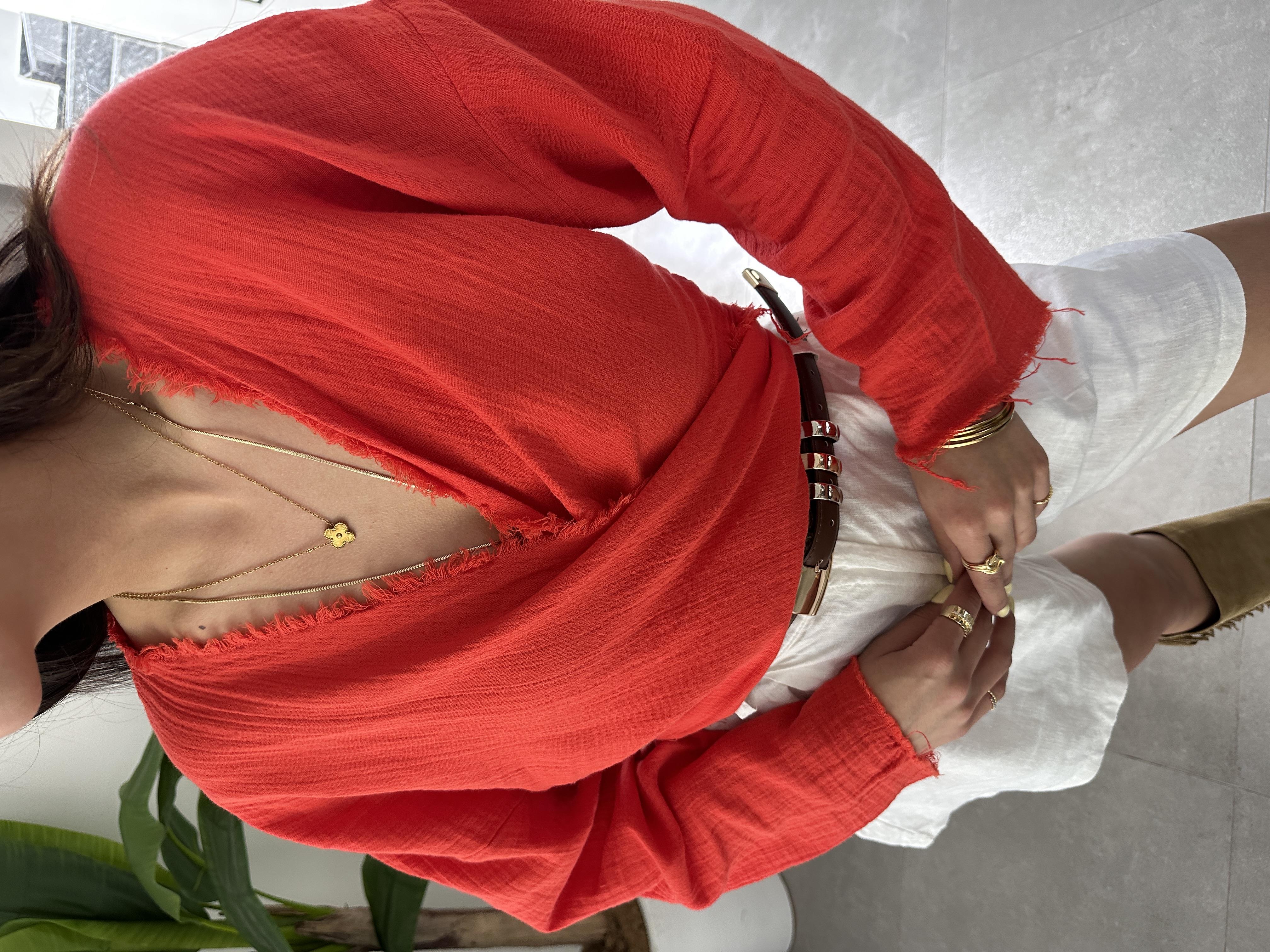 Pcs Nar Çiçeği Müslin Helen Bluz