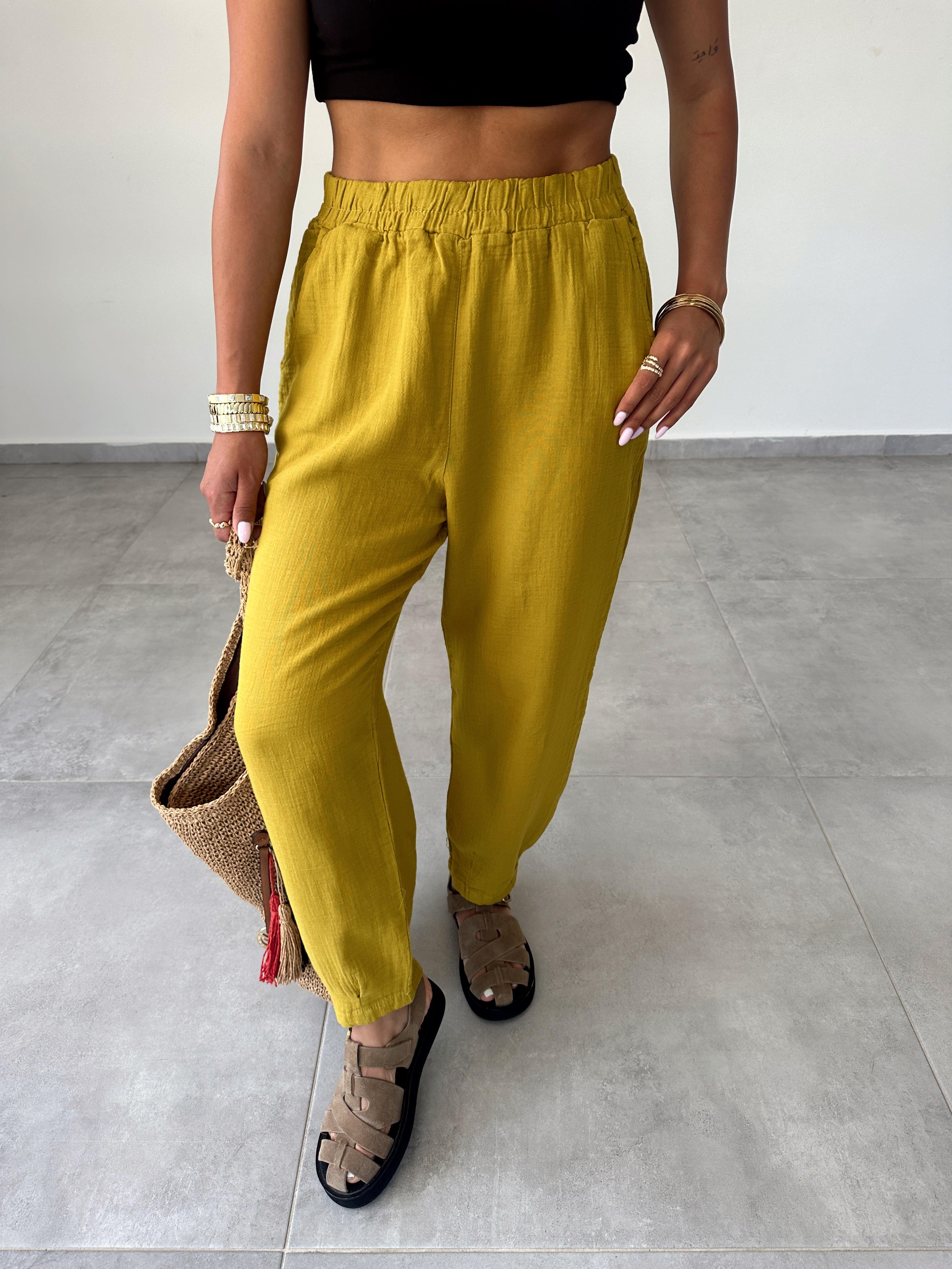 Pcs Olive Paça Pileli Pantolon