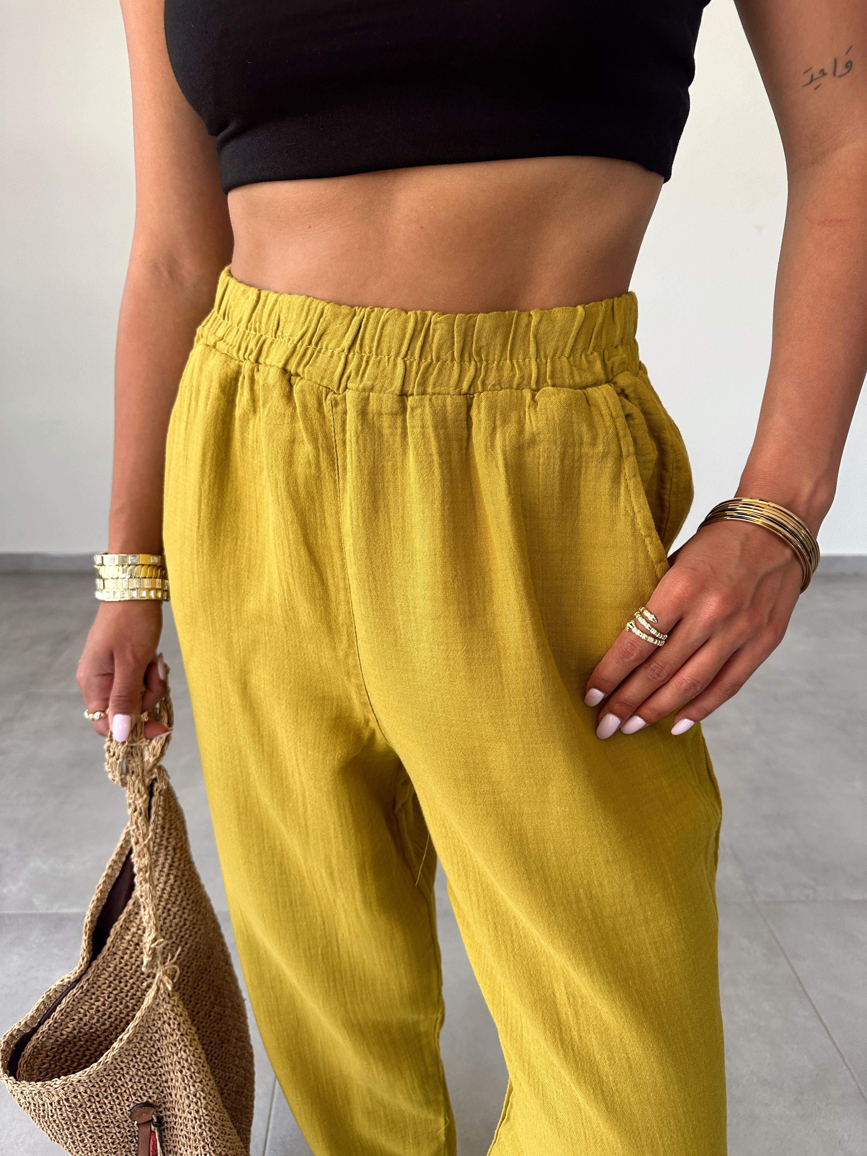 Pcs Olive Paça Pileli Pantolon