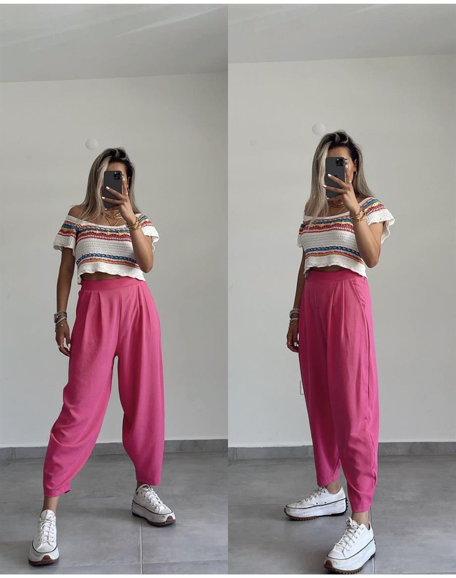 Pembe Bombeli Pantolon