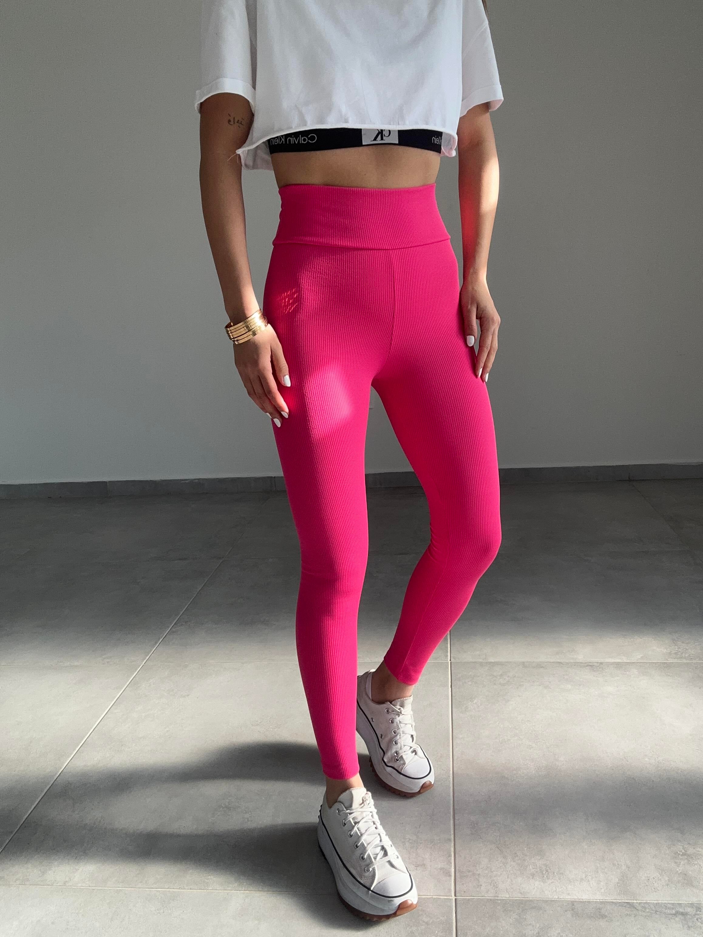 Pembe İçi Şardonlu Toparlayıcı Fitilli Tayt