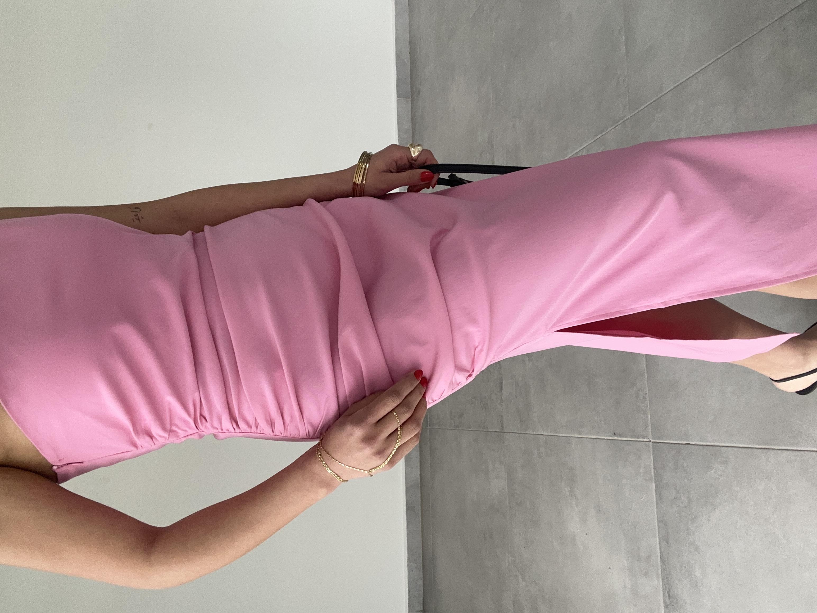 Pembe Tek Omuz Elbise