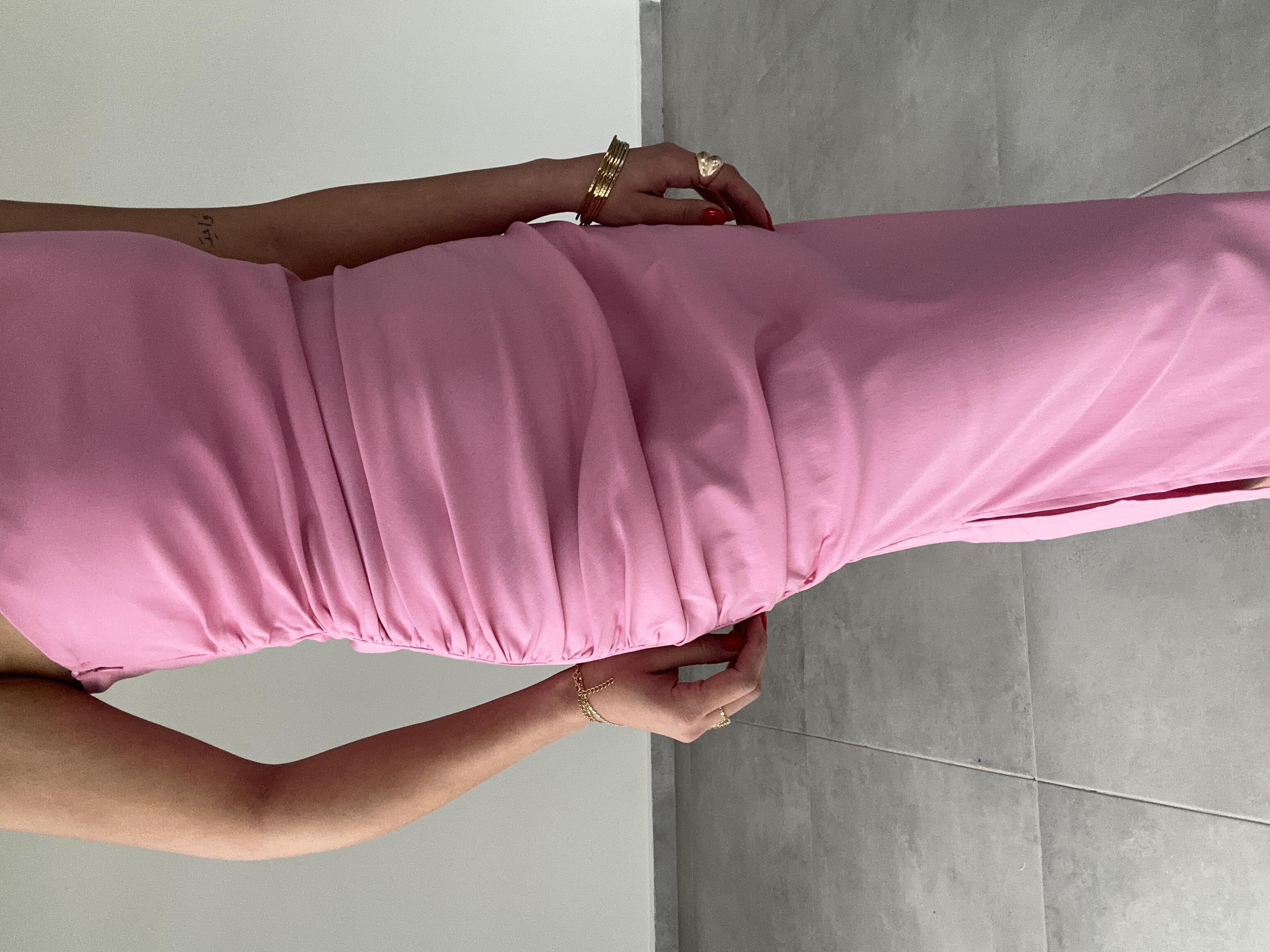 Pembe Tek Omuz Elbise