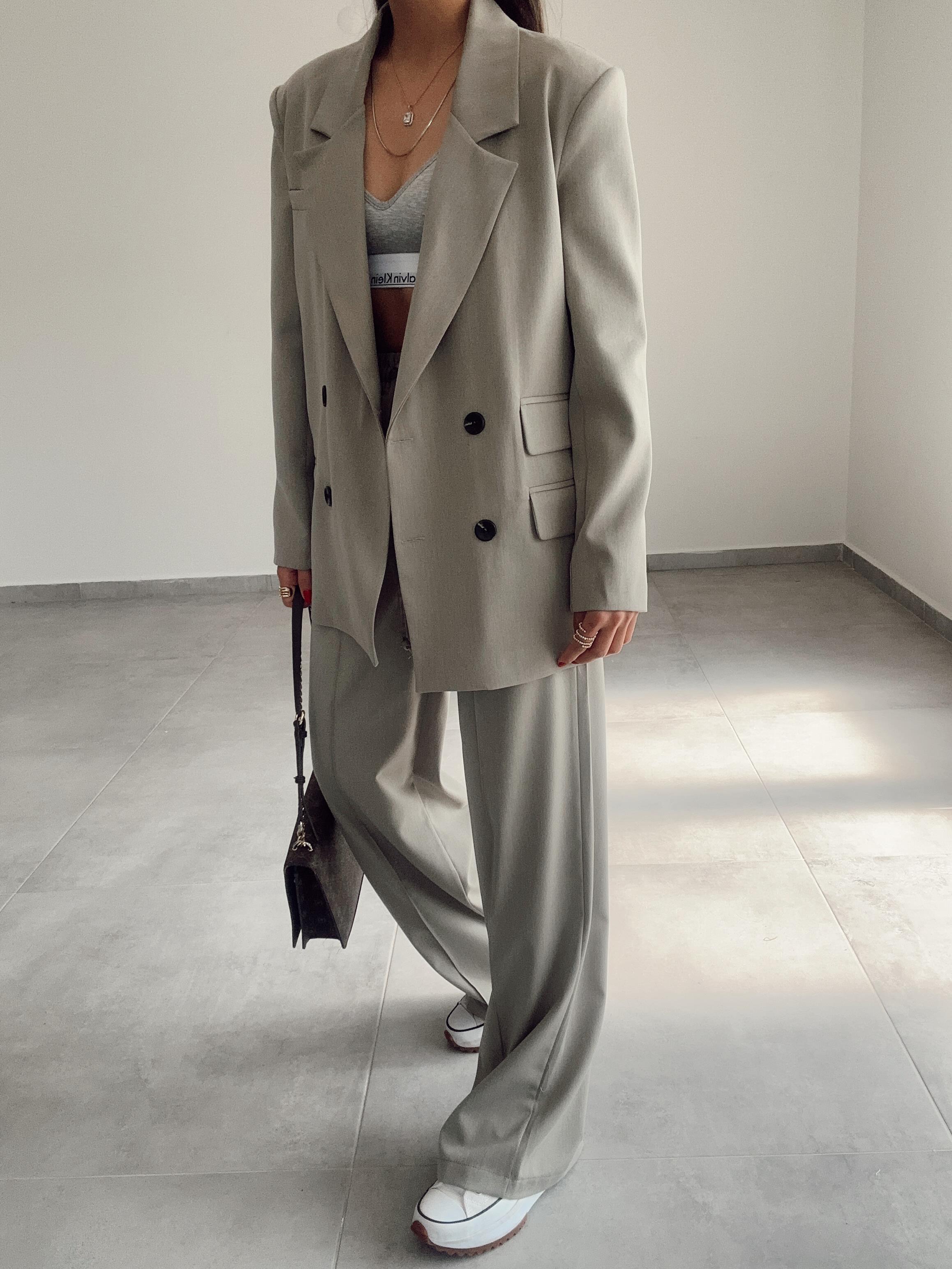 Poliviskon Haki Blazer Ceket