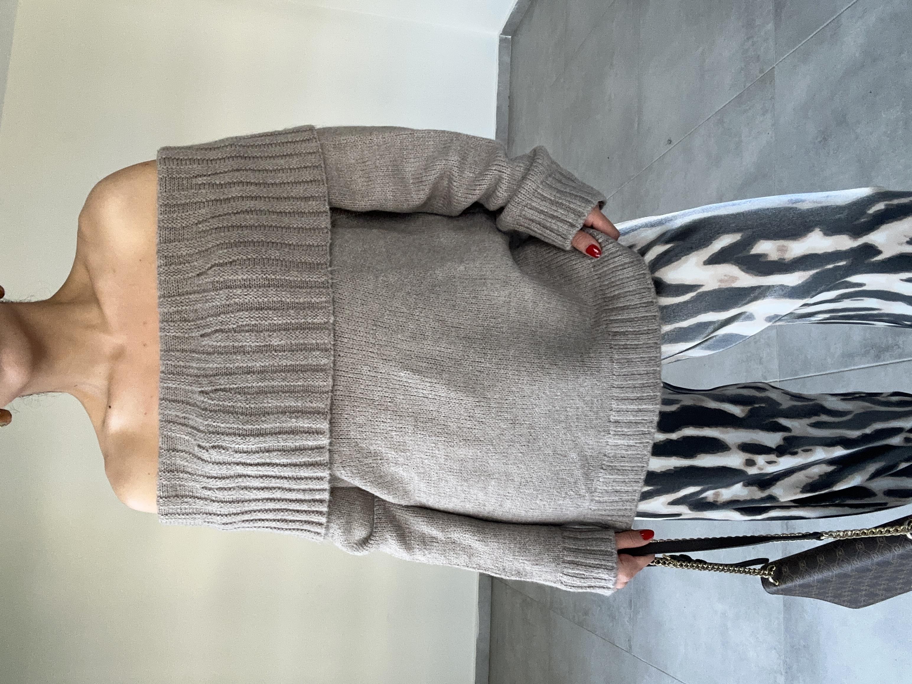 Sara Degaje Yaka Kazak-Açık Vizon