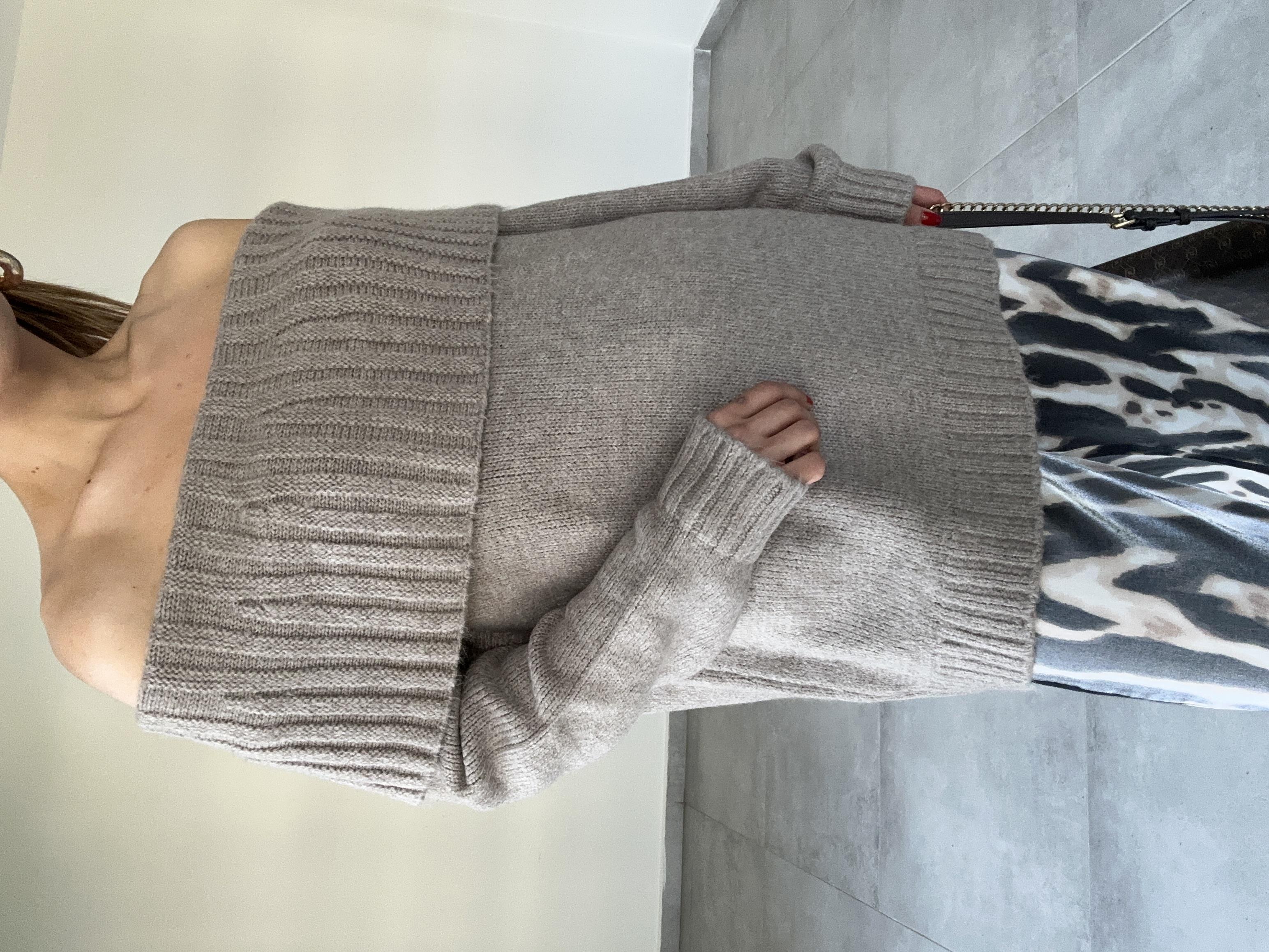 Sara Degaje Yaka Kazak-Açık Vizon