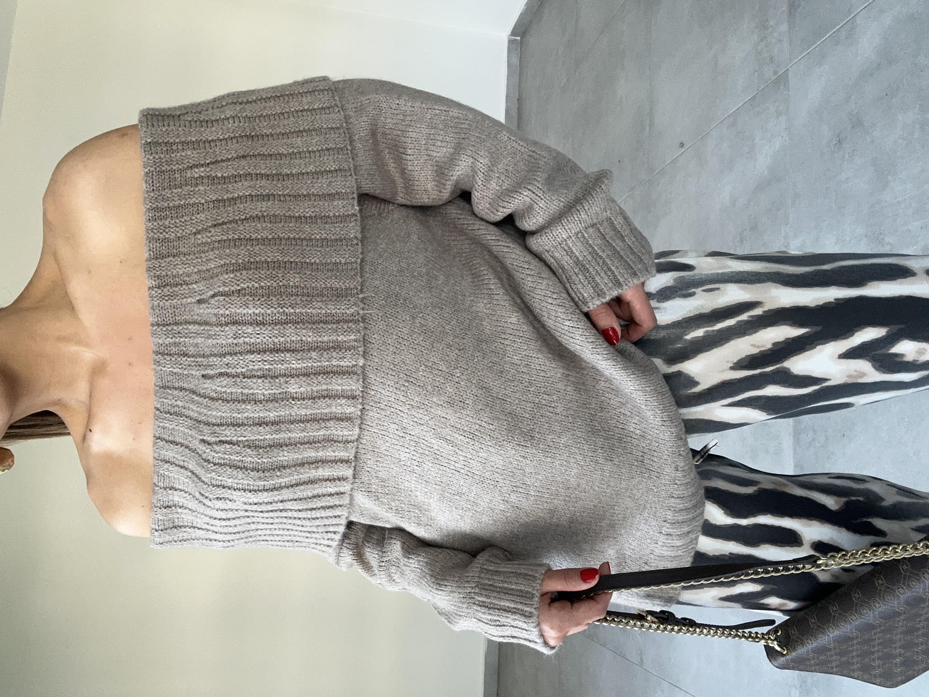 Sara Degaje Yaka Kazak-Açık Vizon