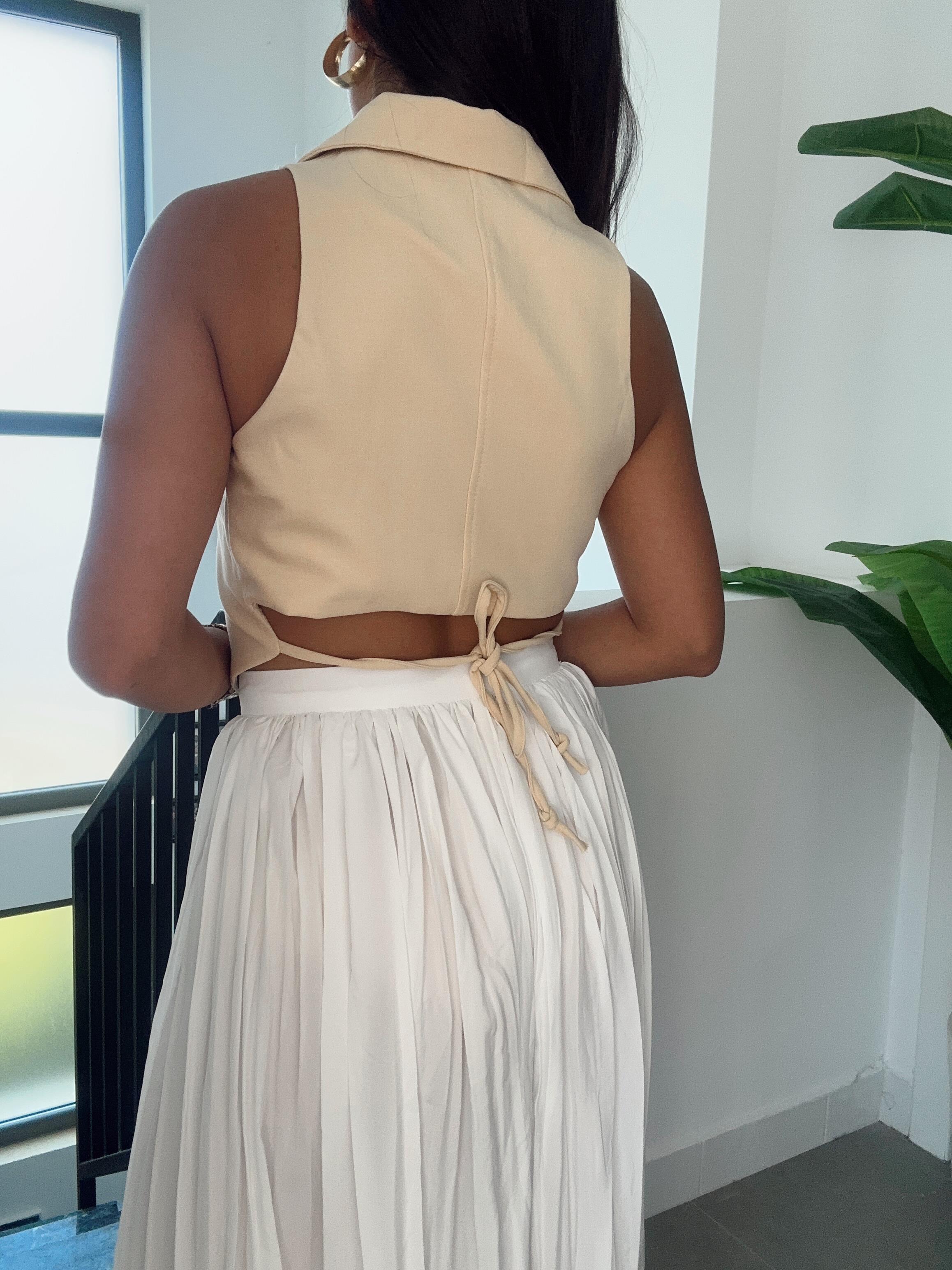 Sarı Belden Bağlamalı Gömlek