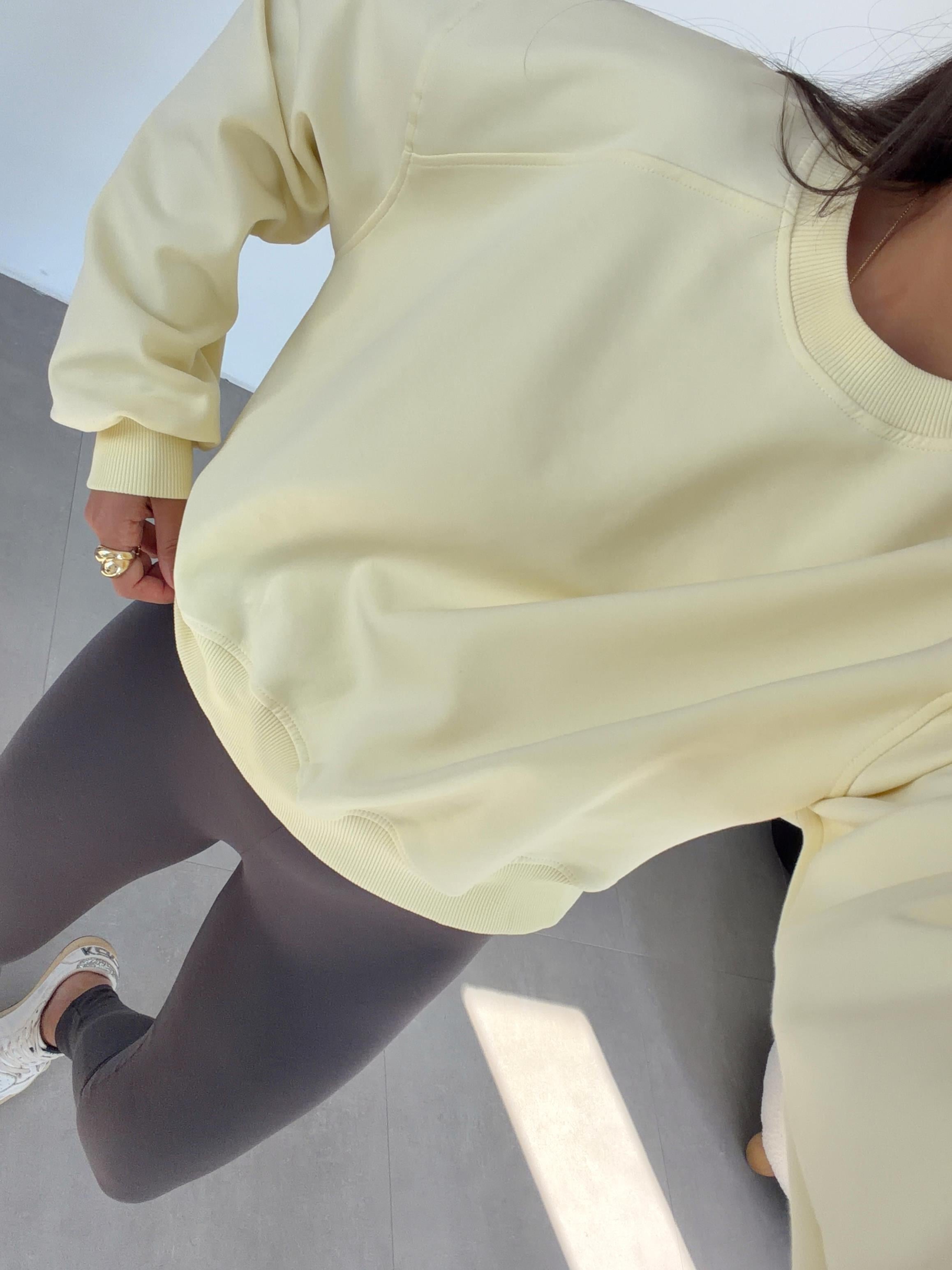 Sarı Bisiklet Yaka Sweat