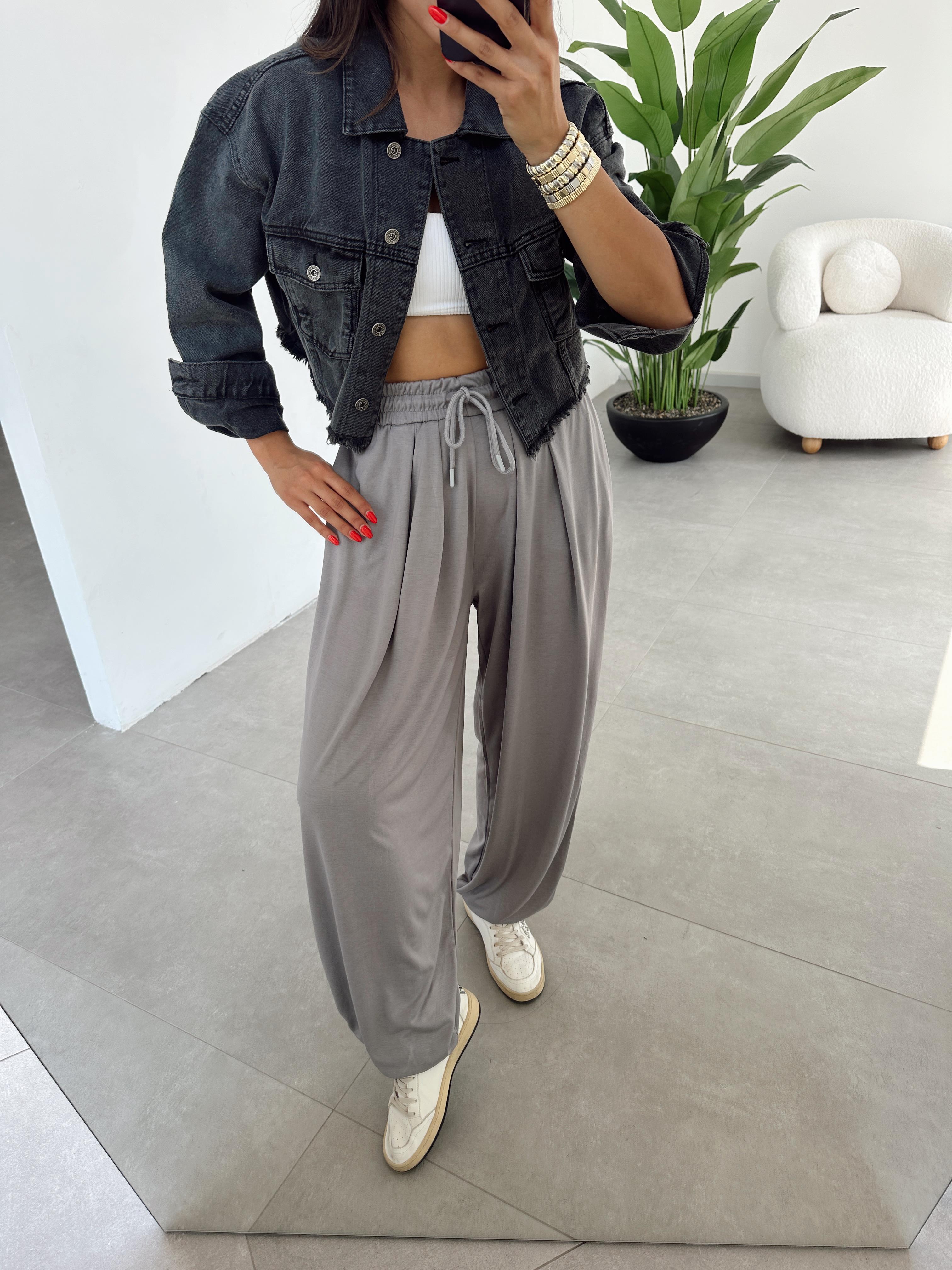 Siyah Crop Denim Ceket