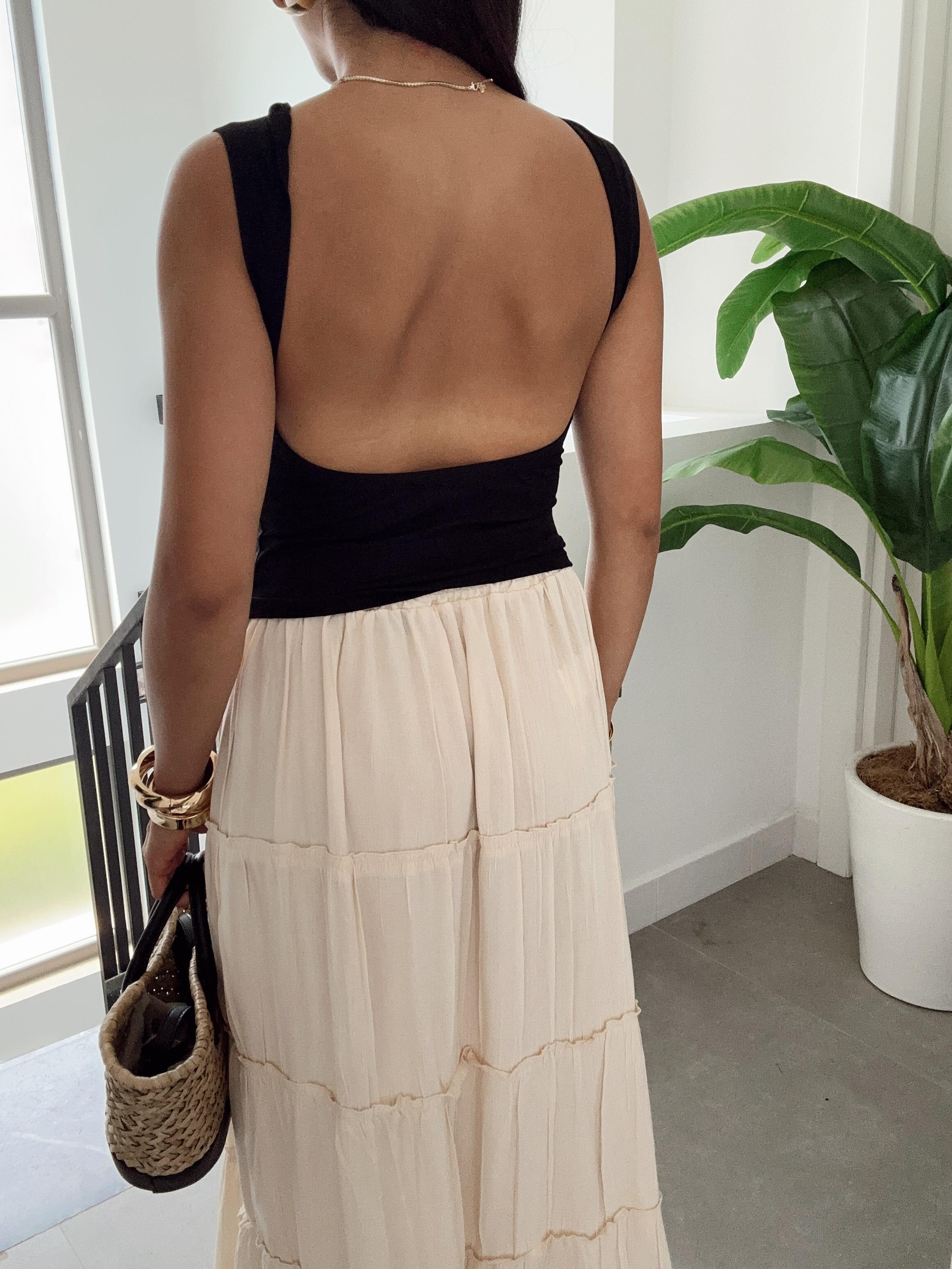 Siyah Fın Haslinka Top Bluz